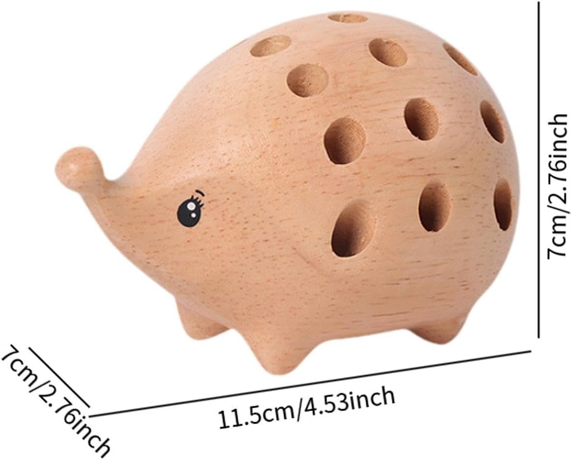 B Baosity Cute Hedgehog Pen Holder with Holes Desk Accessories with 24 Color Pencil Stationery Supplies for Cabinet Classroom Desktop image number 4