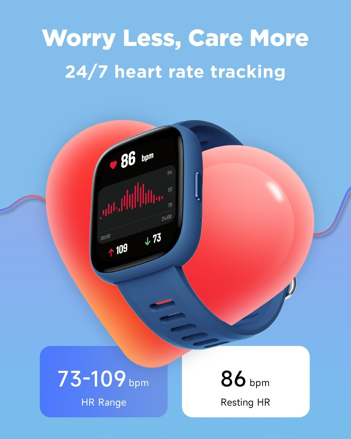 BIGGERFIVE Smart Watch for Kids, 1.8" Fitness Tracker Watch Pedometer, IP68 Waterproof, Sleep Monitor, Calorie Step Counter, 5 Puzzle Games With/Without APP for Girls Boys Teens 5-16 - Blue image number 4
