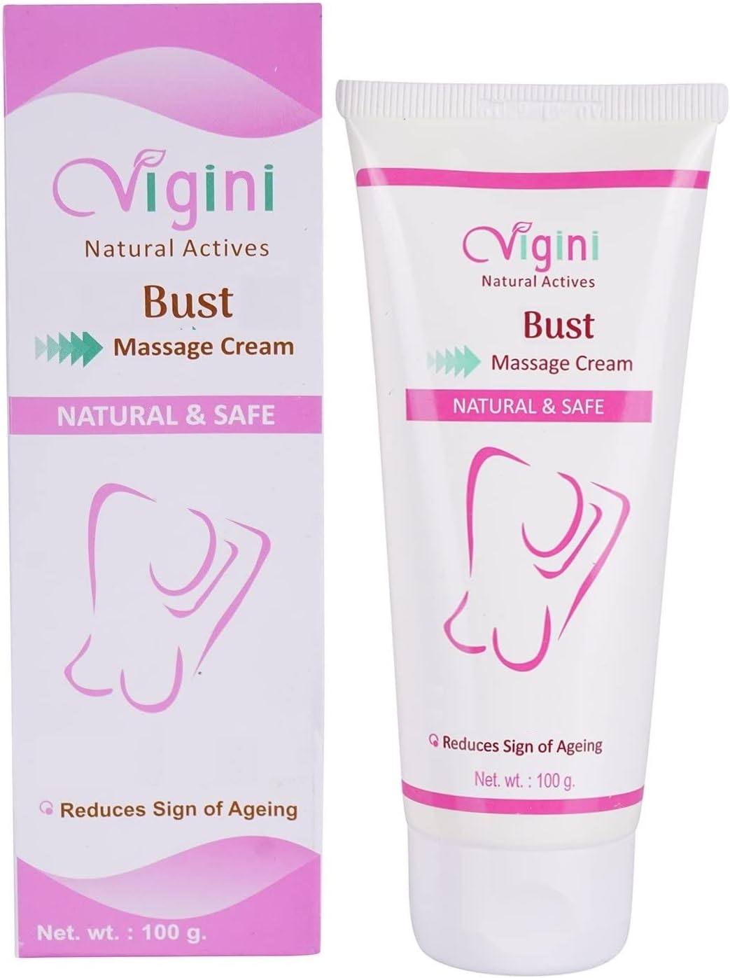 Vigini 100% Natural Actives Body Massage Gel Cream for Women Sulphate Paraben Free Non Carcinogenic Hypoallergenic 100G