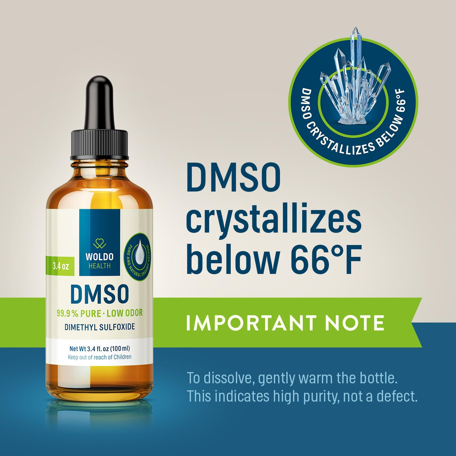 DMSO Pharmaceutical Grade with 99.9% Purity & Low Odor - 3.38Oz (Dimethyl Sulfoxide) Glass Bottle with Dropper image number 4