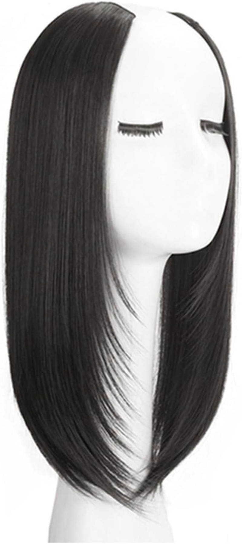 Synthetic Hair Extensions Clip in Hair Extenstion Invisible U-Type Short Straight Extension Women Hairpieces Half Wig(Coffee Colour)