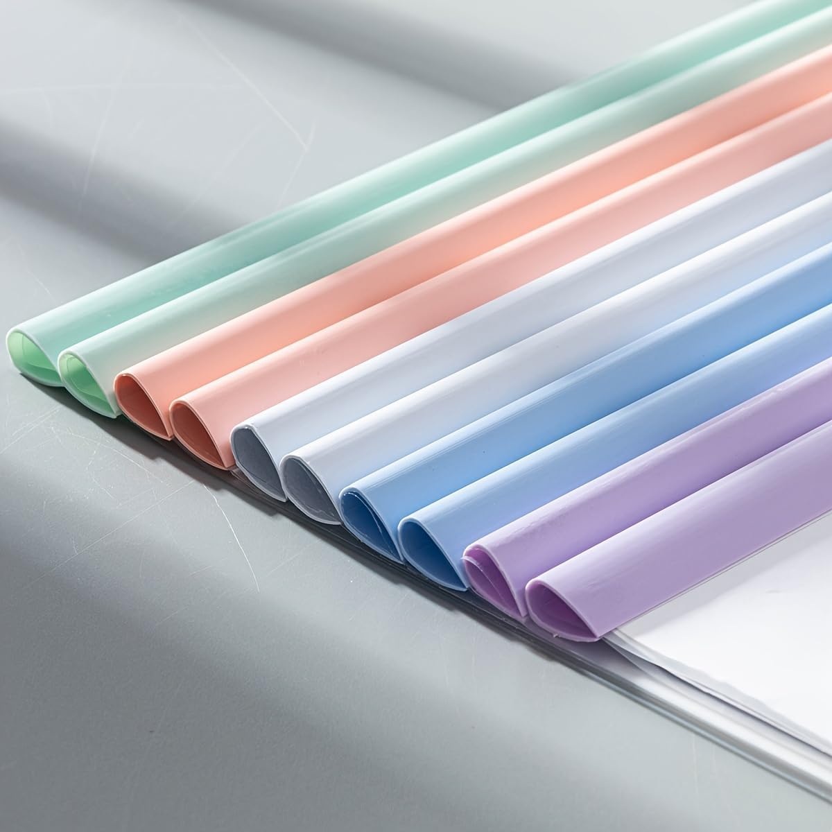 A4 Size File Document Report Cover Folder Display Presentation Clear Pockets Durable Sleeve School Office Business Report Study Paper Storage Organiser (10X Clamp Report Covers) image number 4