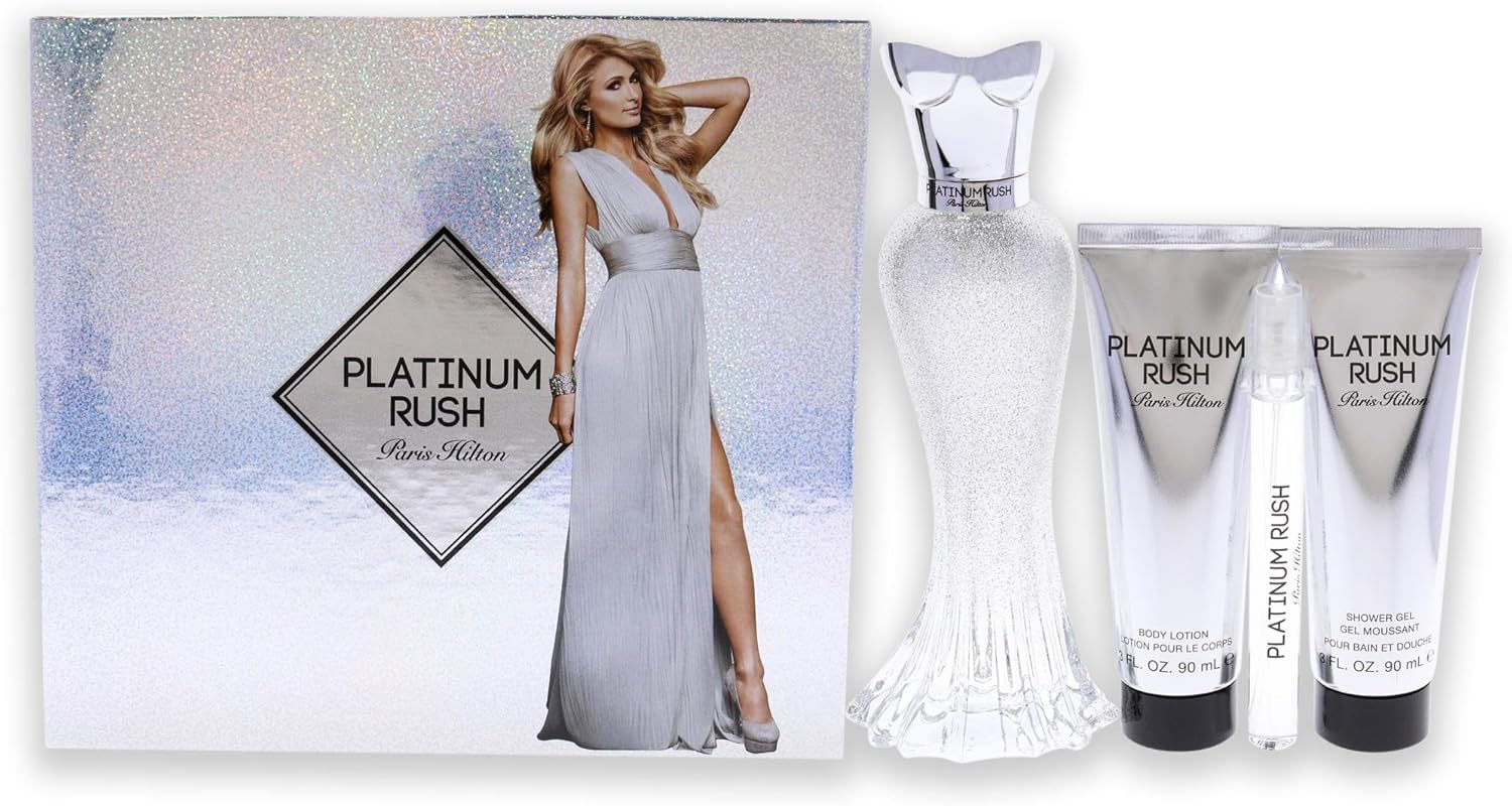 Platinum Rush by Paris Hilton for Women - 4 Pc Gift Set 3.4 Oz EDP Spray, 0.33Oz EDP Spray, 3Oz Body Lotion, 3Oz Shower Gel image number 2