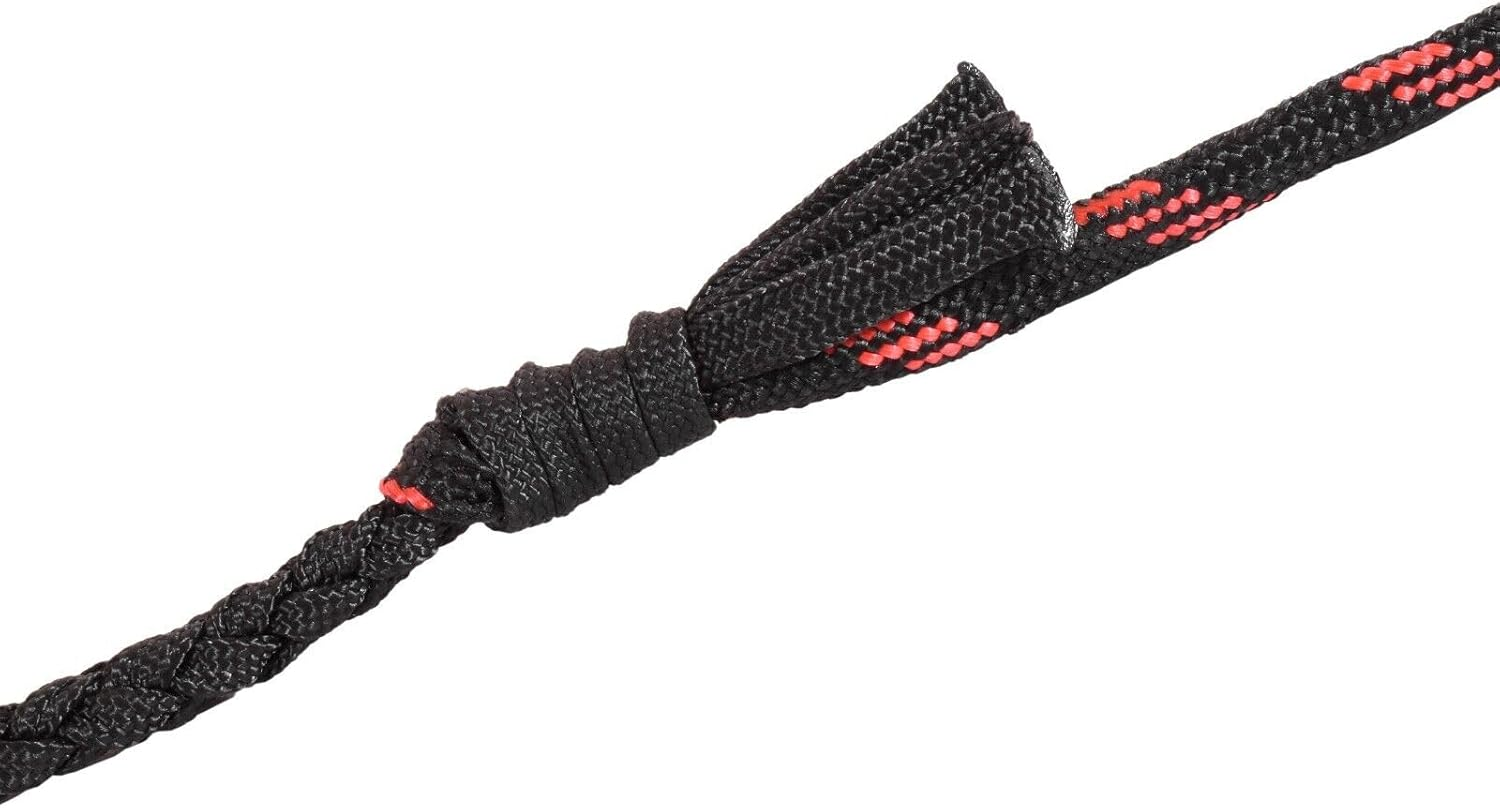 Stock Whip 7 Ft Long and 12 Plaits Leather Phobia Black and Red Para Cord Nylon Indiana Jones Equestrian Whip Bull Whip image number 5