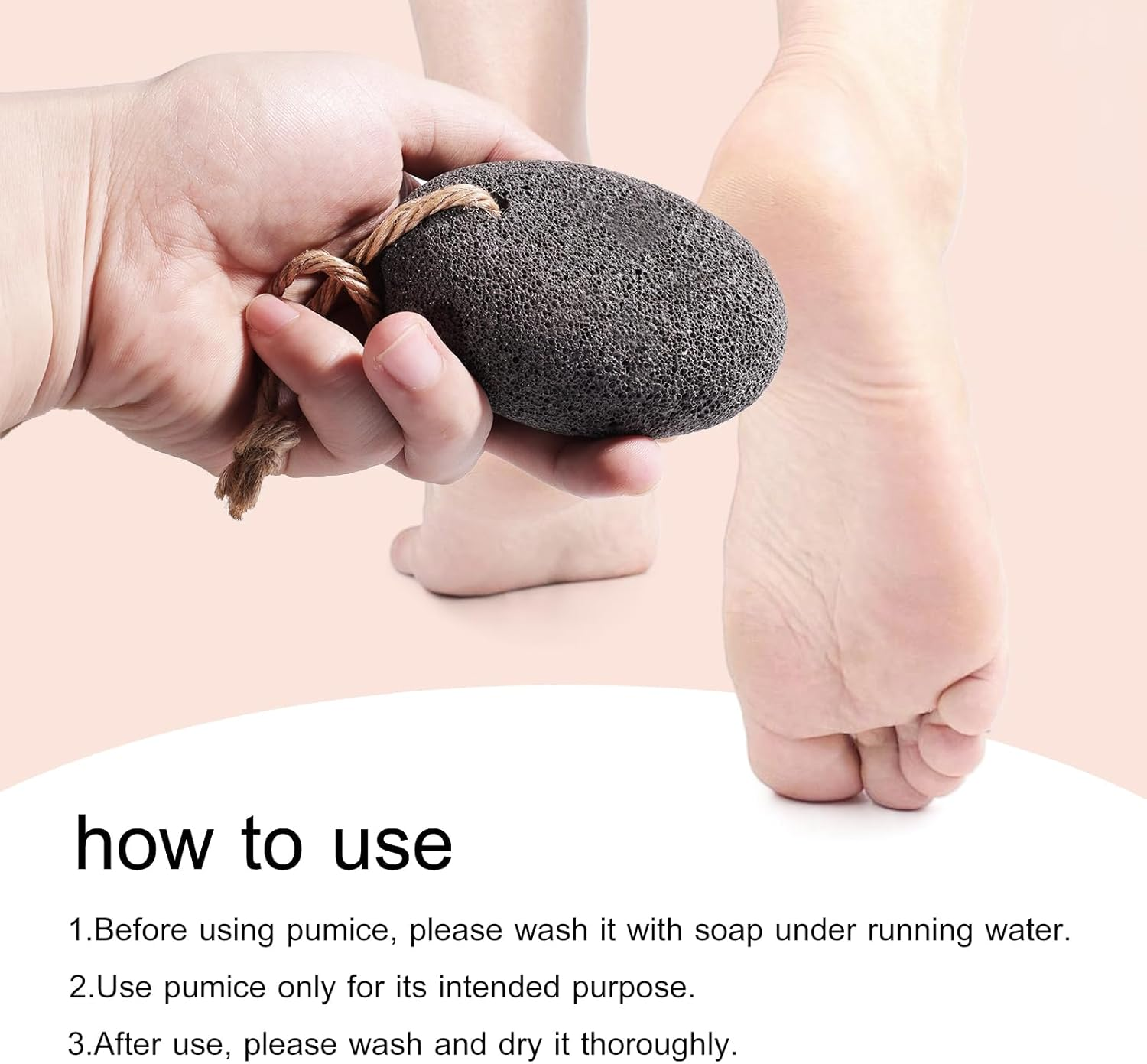 SAMEBUTECO Natural Volcanic Pumice Stone for Feet Pumice Cleaning Stone for Sole of the Foot,Edges of the Foot,Toe Seams Deep Clean,Foot Scrubber for Dead Skin Remover 3 Shapes image number 3