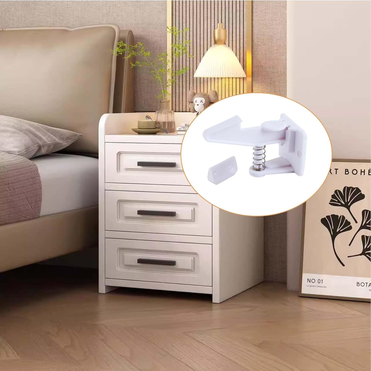 Child Safety Drawer Locks 8 Pack - Baby Proof Cabinet Latches with Heavy Duty Adhesive, No Drill Installation & Tool-Free Setup for Australian Homes image number 4