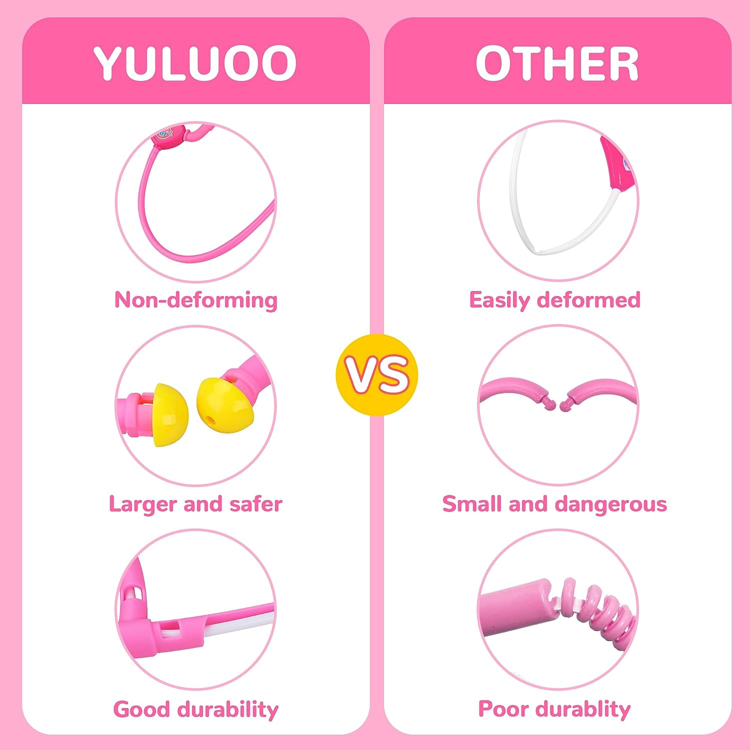 Doctor Kit for Kids, 33 PCS Durable Doctor Toy Dentist Medical Kit with Stethoscope and Doctor Costume, Pretend Play Doctor Playset for Toddler Boys Girls 3 4 5 6 Years Old (Pink Doctor Kit) image number 5