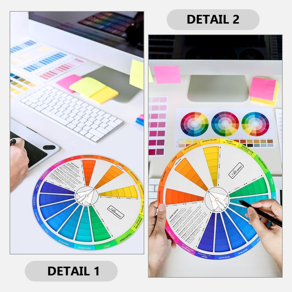 Operitacx 2Pcs Gradient Color Wheel Standard Color Card Mixing Guide for Painting Makeup Blending and Art Class Teaching Tool - 1Pc image number 4