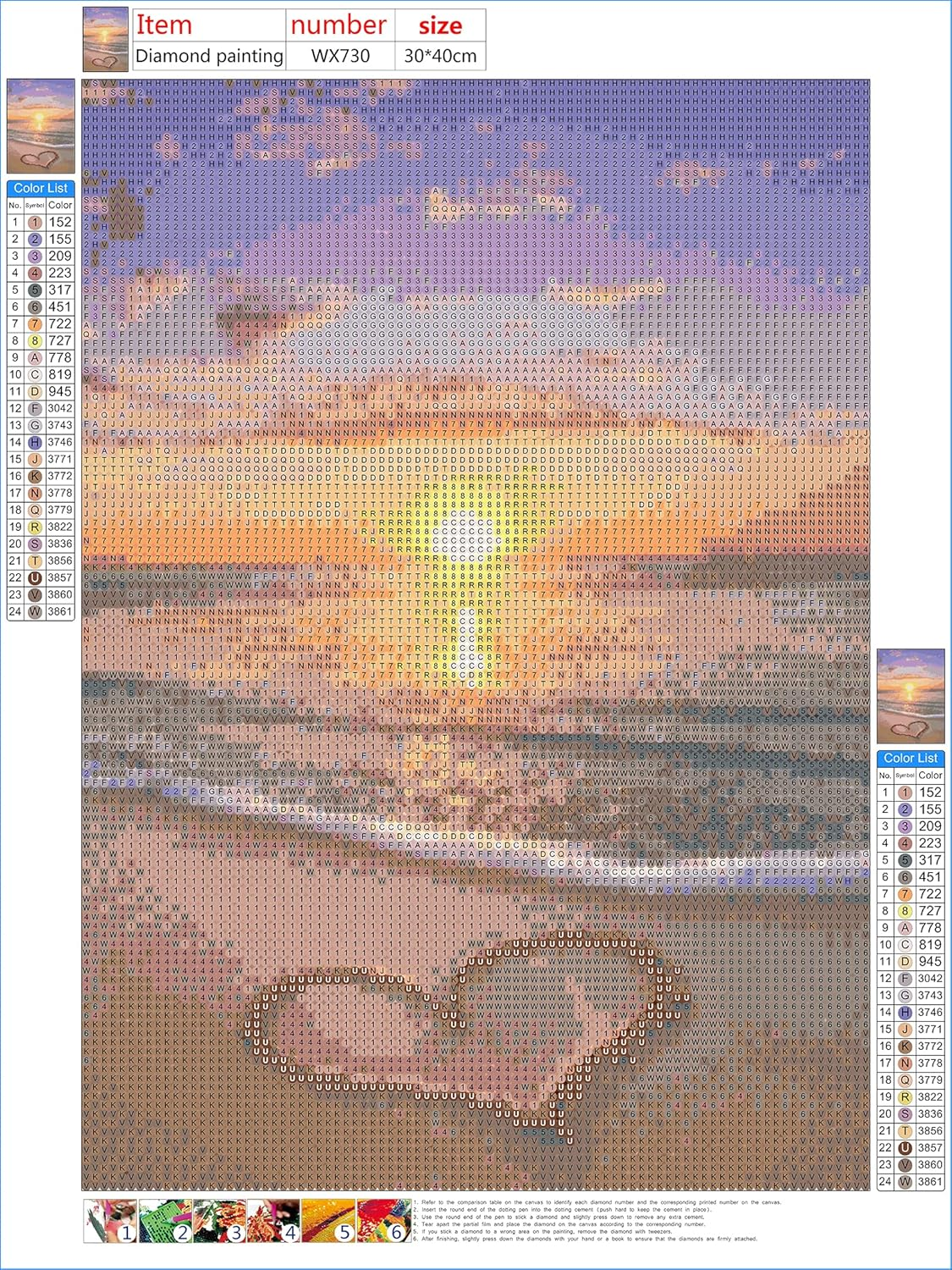 NAIMOER Diamond Painting Kits for Adults, DIY 5D Full Drill round Diamond Art Beach Sunset Heart Crystal Diamond Art for Home Wall Decor (Diamond Painting 12X16 Inch) - Love, Lighthouse image number 5
