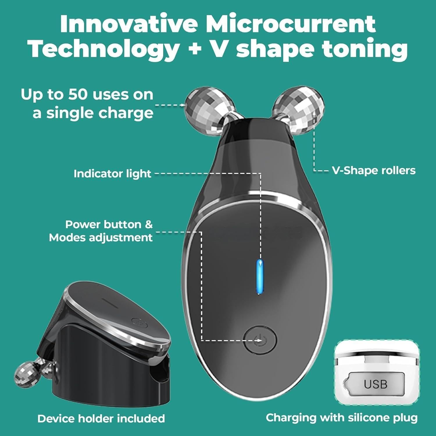 Microcurrent Facial Device- 6 in 1 Advanced Face Microcurrent Device- Microcurrent Facial Machine- Skin Care image number 1