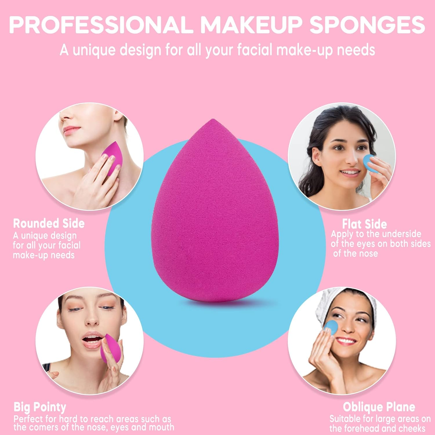 10-Piece Makeup Sponge Blender Set for Flawless Foundation and Face Makeup Application - Beauty Tool for Powder, Liquid, and Cream Products image number 1