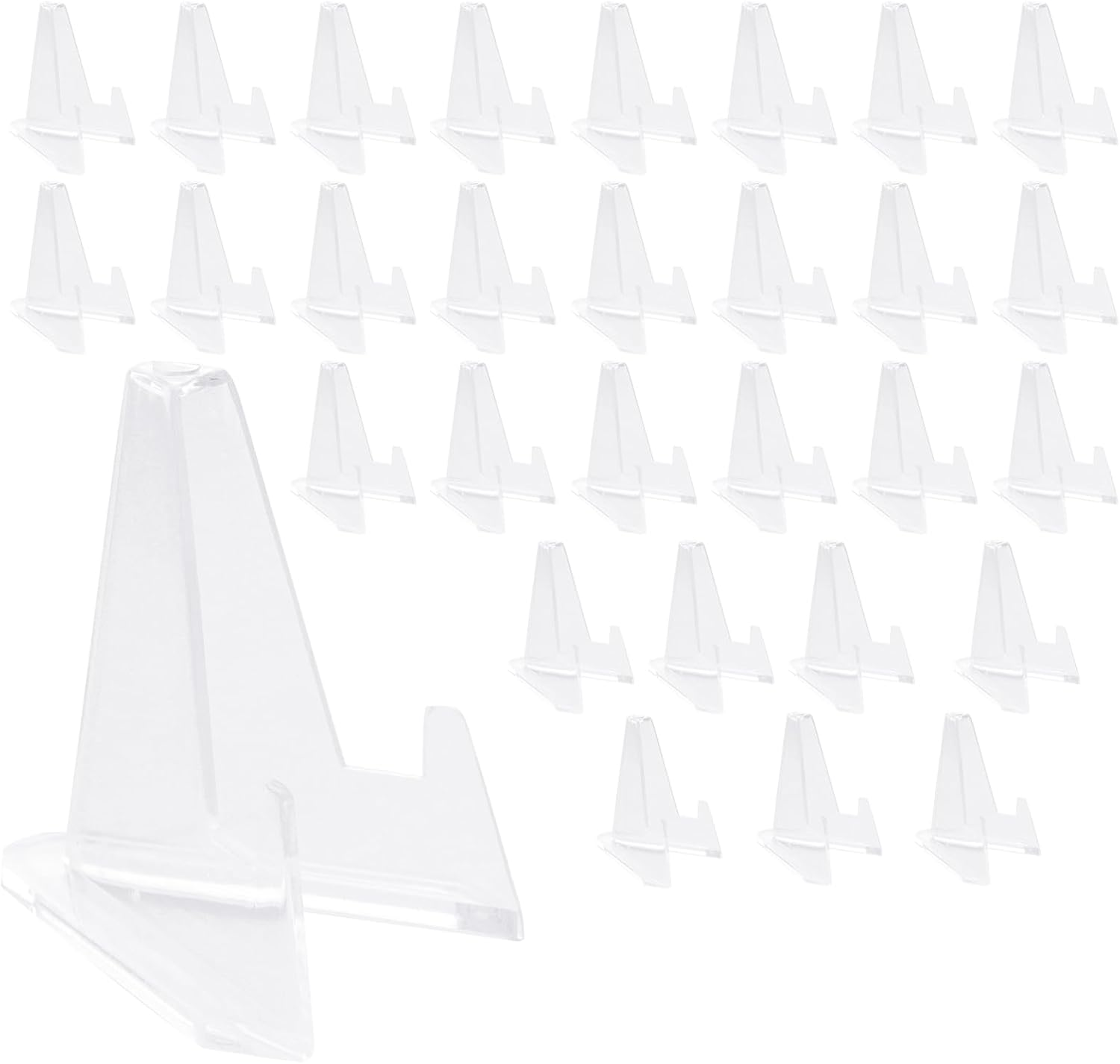 30 Packs Card Display Stand Acrylic Easel Stands Coin Display Easel Holder Mini Card Stands Sports Card Holder for Coin Graded Card Challenge Medals Sports Card Baseball Card Trading Card image number 1