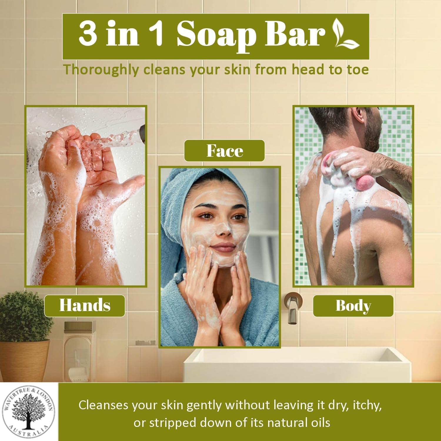 Wavertree and London French Pear Soap Bar 200 G image number 3