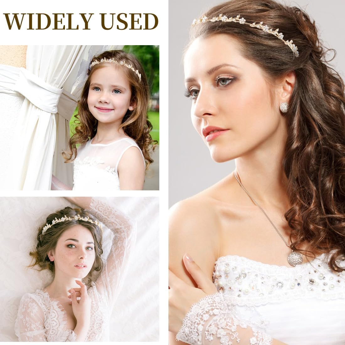 XFSRG Communion Hair Accessories Girls Headband Flower Design Communion Headband for Girls Wedding Hair Accessories image number 6