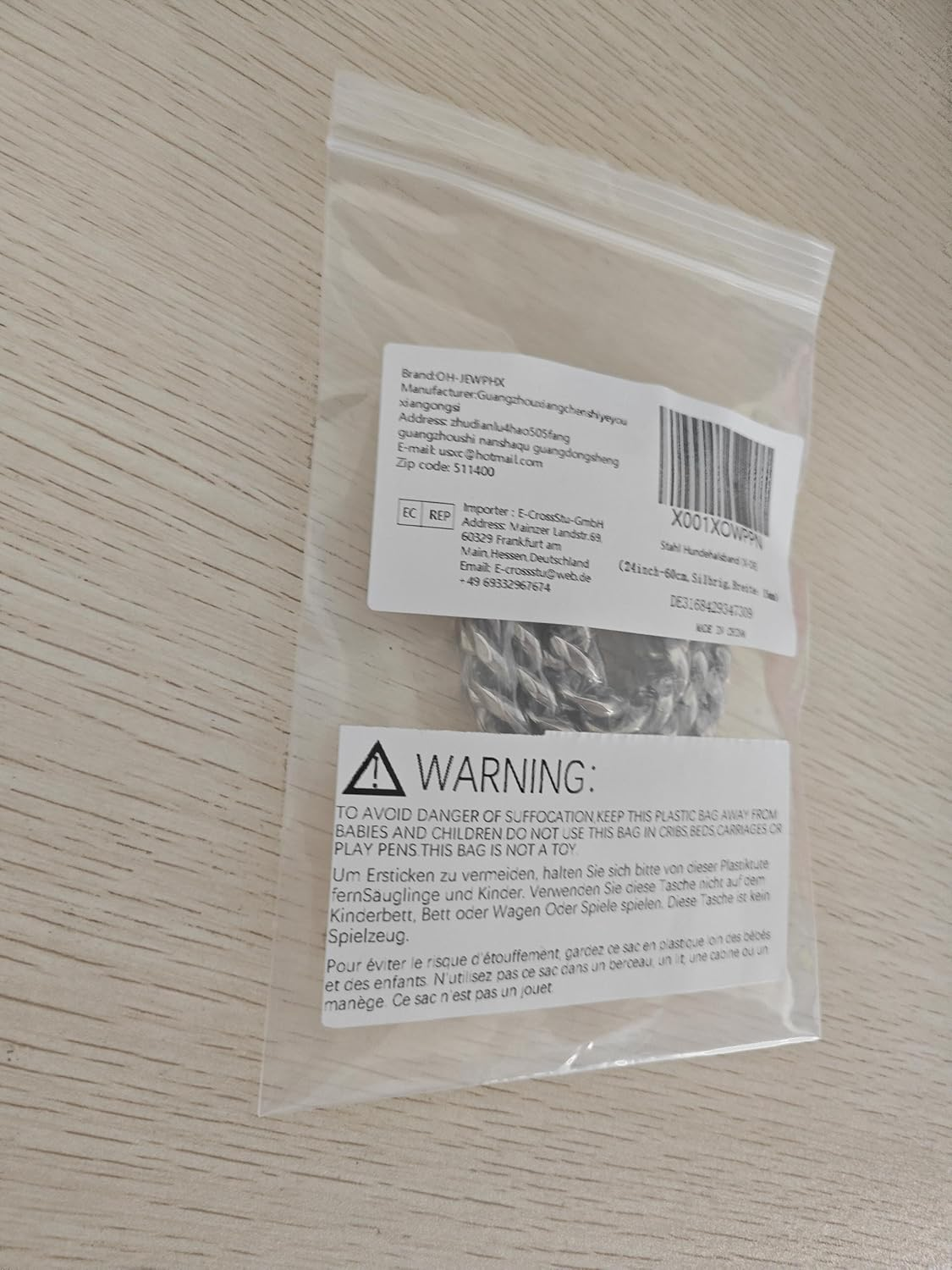 15 Mm Wide Stainless Steel Dog Collar Metal Dog Collar Dog Chain Collar Pet Training Walking Collar (Silver, 45 Cm) image number 6