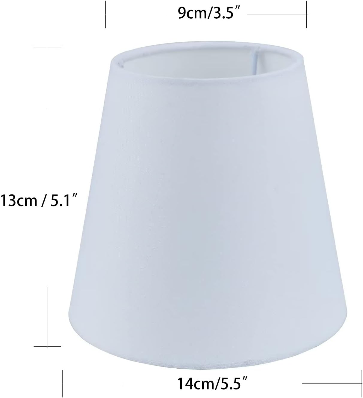 Sinta Fabric Lampshade &Oslash;5.5/14Cm Small Light Shade for E14/E27 Chandelier, Upright Wall Lamp, Table Lamp, Candle Light, White