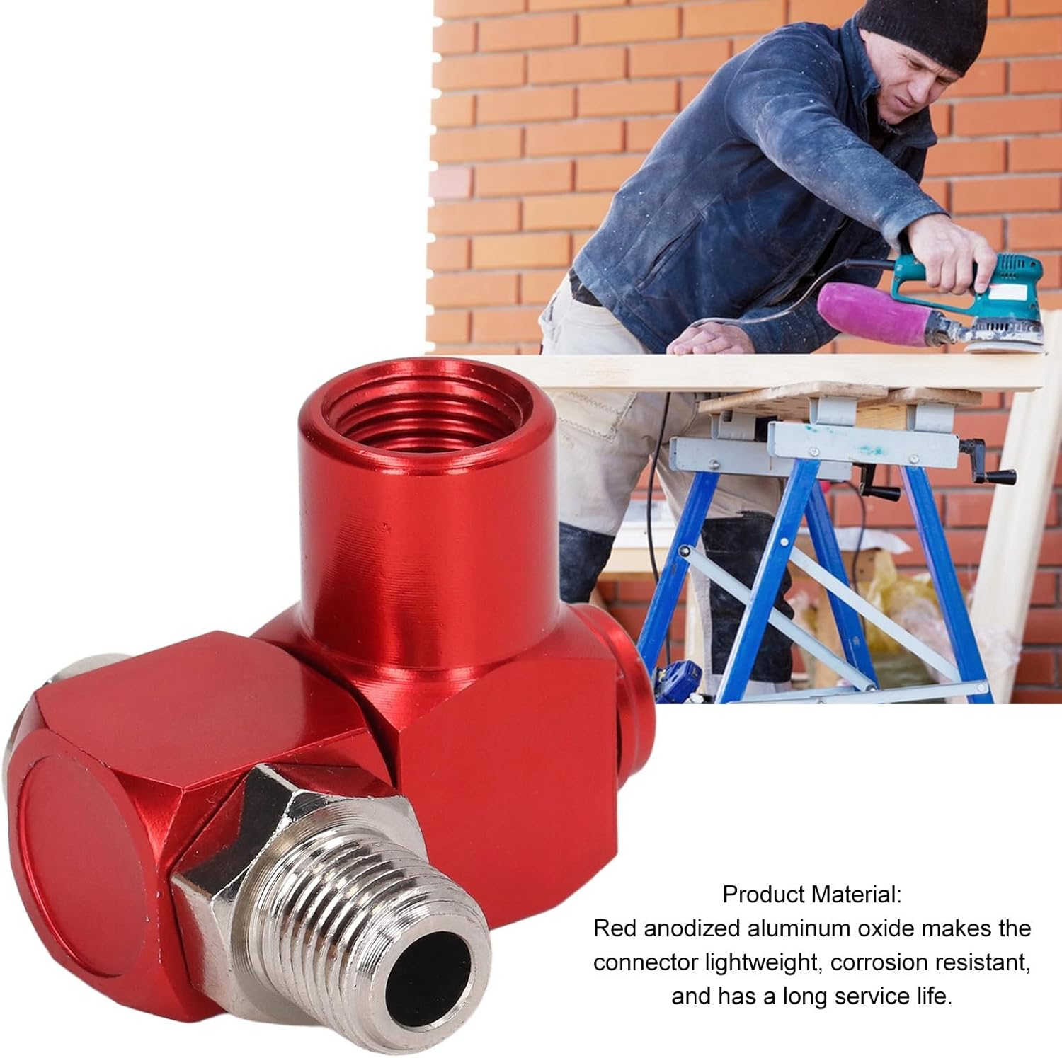 360 Degree Air Hose Connector, 4Pcs Easy to Install Industrial Air Fittings for Glue Gun image number 2