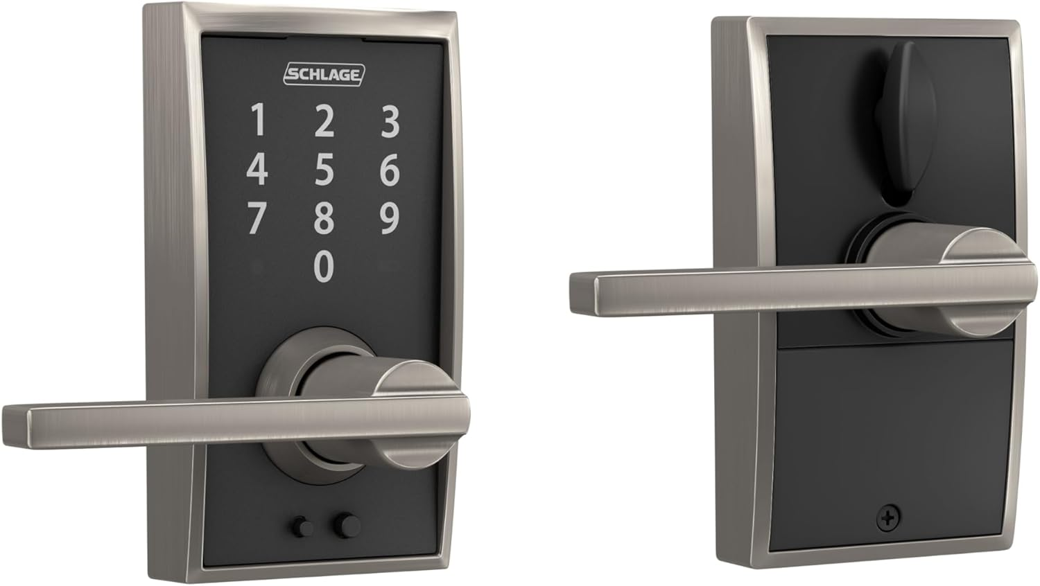 Schlage Touch&trade; FE695 Century Lock with Latitude Lever, Satin Nickel image number 4
