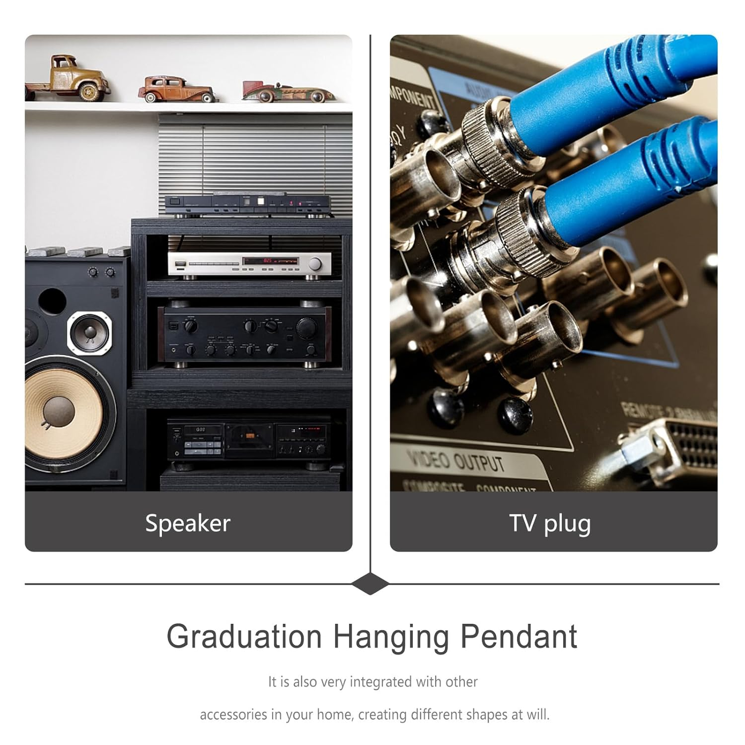 HIAKDOFT 4Pcs 270&deg; Gold Plated Male Audio Plugs Connector Set, Metal Speaker and AV Cable Adapter for Home Audio Systems with Rings image number 4