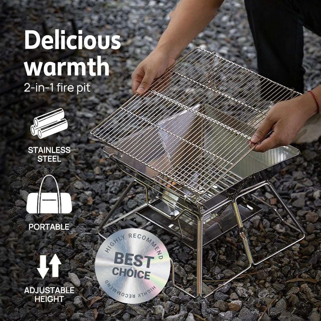 Portable Charcoal Grill Charcoal Grill with Wheels and Storage Holder for Camping, Picnic, Barbecue Red (2 in 1 BBQ Grill) image number 4