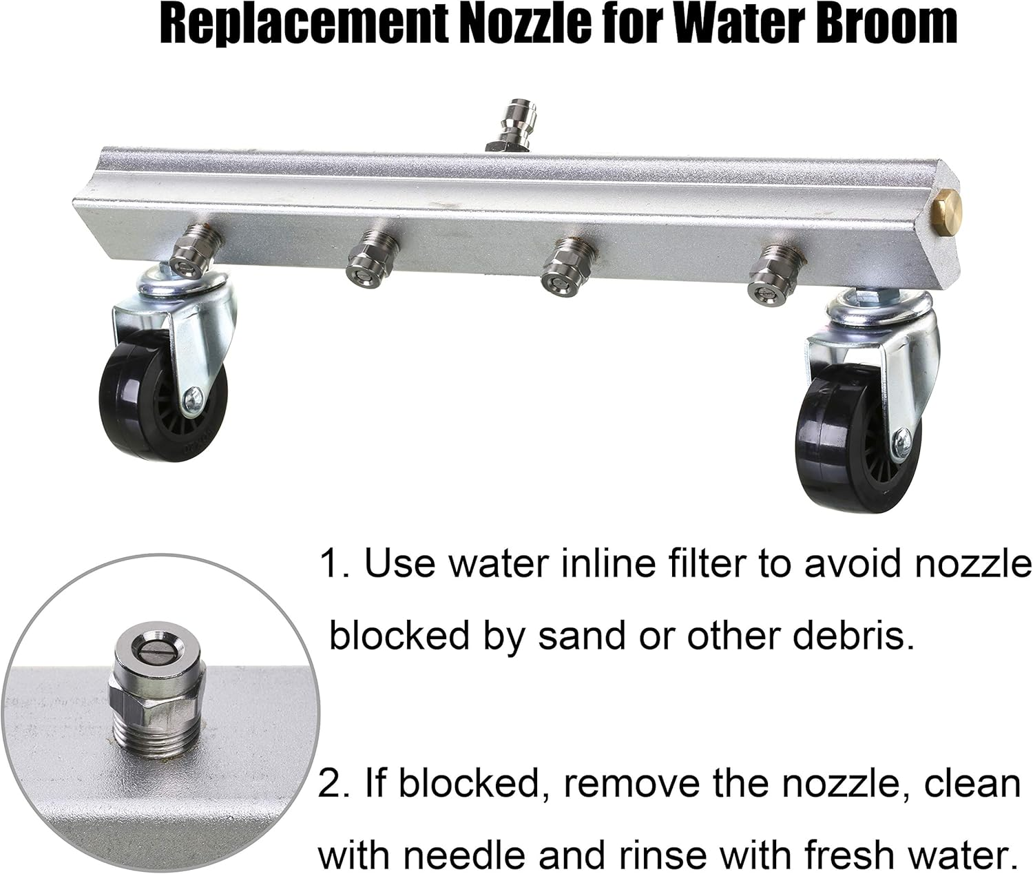 M MINGLE Universal Replacement Nozzle, Pressure Washer Water Broom, Surface Cleaner, 40 Degree, Orifice 1.5, 1/4 Inch NPT Male Fitting, 4000PSI image number 3