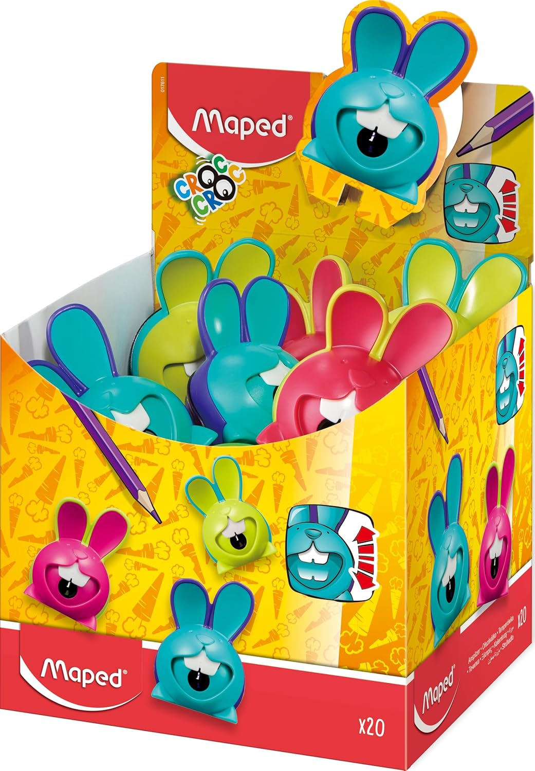 Maped Croc Croc Bunny Innovation One Hole Pencil Sharpener (Assorted Colours) (Box of 20) image number 6