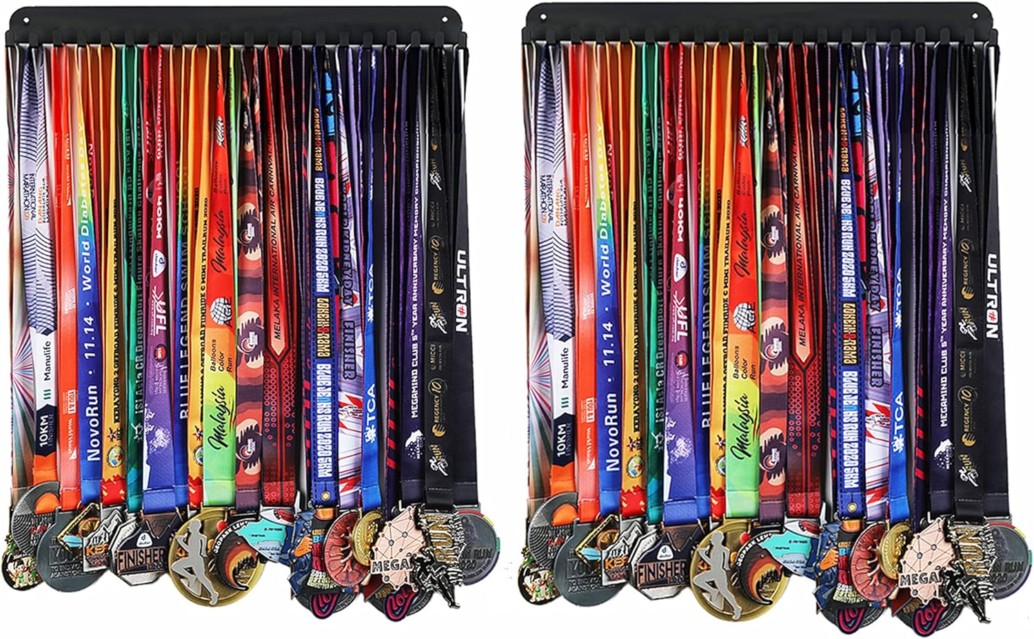 Goutoports Medal Holder, 2 Pack - Sturdy Black Metal Storage Hook for over 60 Medals - Wall Mount Hanger for Runners, Athletes, Gymnasts, Sports Enthusiasts image number 3