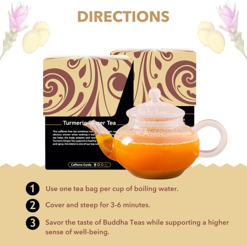 Buddha Teas Organic Turmeric Ginger Herbal Tea 18 Teabags image number 6