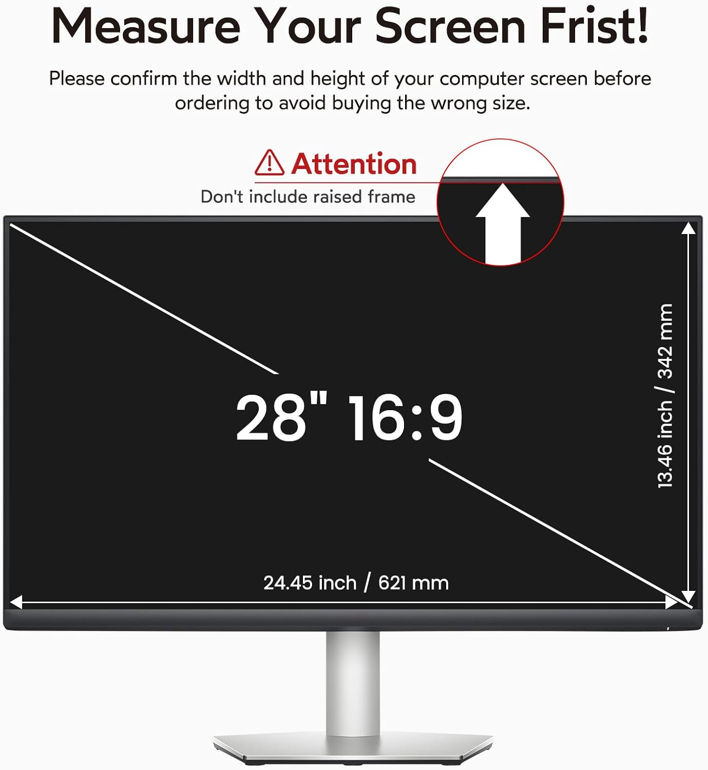 BERSEM 28 Inch Monitor Computer Privacy Screen Filter for 16:9 Ratio Removable Monitor Anti-Glare & Privacy Filters for 28 Inch, anti Blue Light, Anti-Spy, Anti-Scratch, Uv-Blocking image number 1