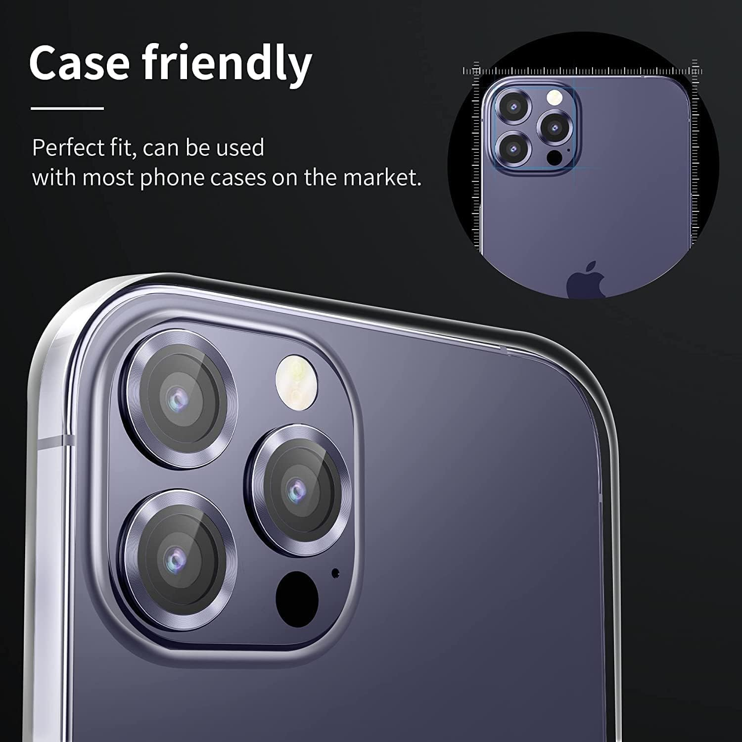 [4 Pieces] T Tersely Camera Lens Screen Protector for Iphone 14 Pro/Iphone 14 Pro Max 2022, 9H Transparent Camera Tempered Glass Grade Protective Cover - Purple