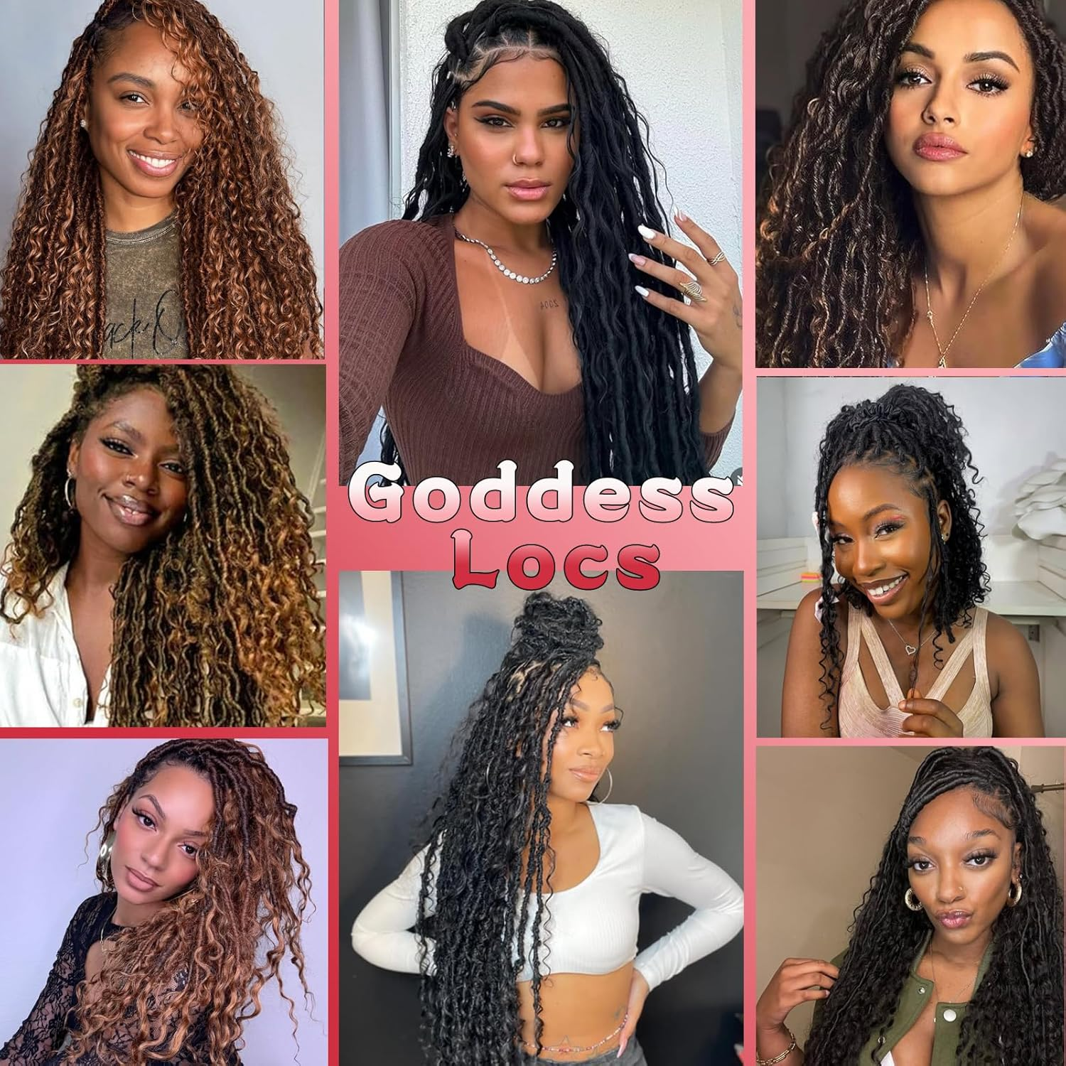 XIIMENALU Boho Faux Locs Crochet Hair 8 Packs Goddess Soft Locs with Curly Ends Pre-Looped Bohemian River Locs Crochet Hair Extensions for Black Women (1B#, 30 Inches (Pack of 8)) image number 5