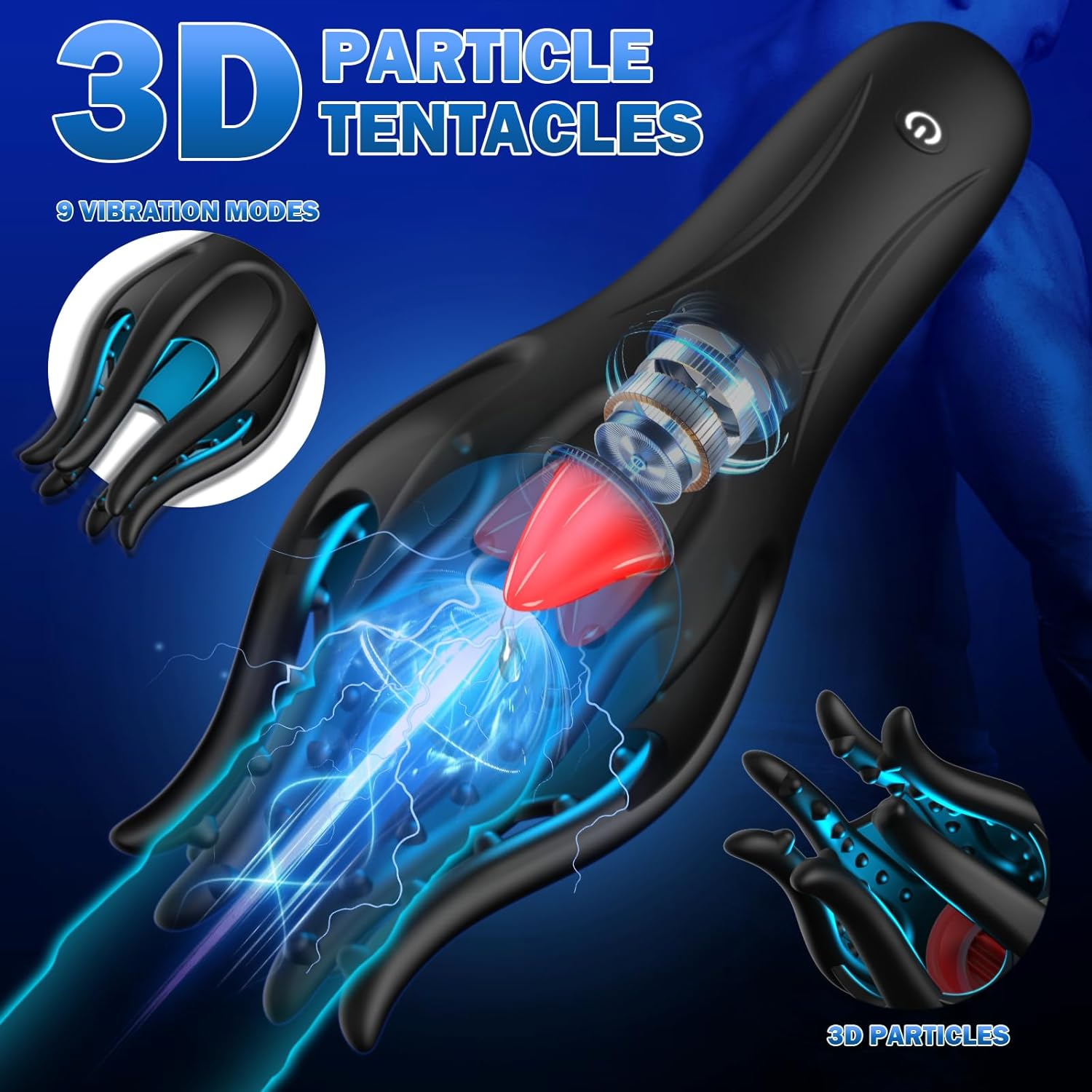 Male Sex Toys for Men - Upgraded Automatic Male Masturbators,Masturbator Machine with 10 Modes Vibration & 10 Licking Tongue,Adult Sex Toys for Training & Prolong Endurance,Pocket Pussy with 3D Textured for Men (Black) image number 4