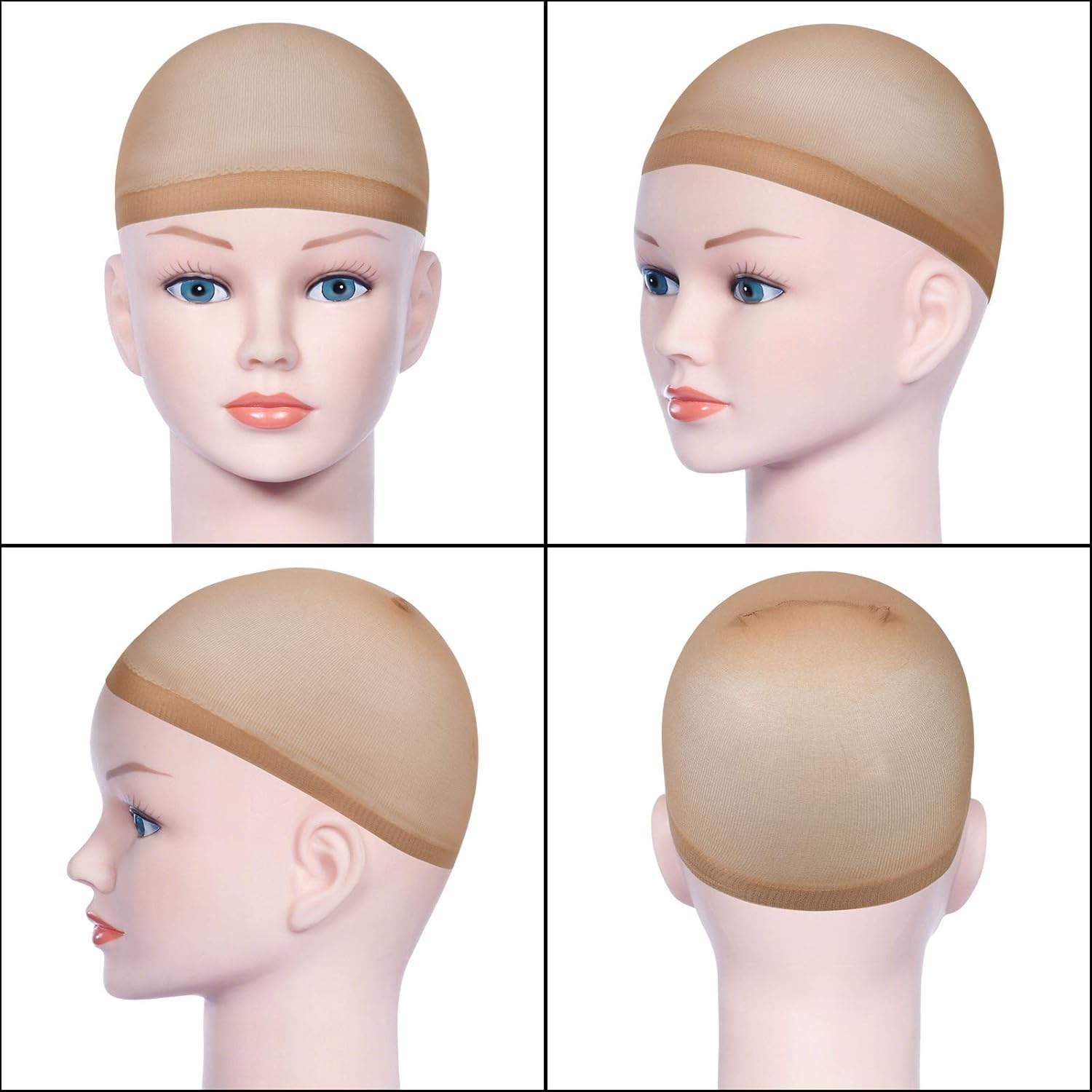 Wig Caps, 6 Pcs Stretchy Nylon Stocking Wig Cap Ultra Thin, Unisex to Hold in Place for Women Men, Breathable Net for Long Short Hair image number 1