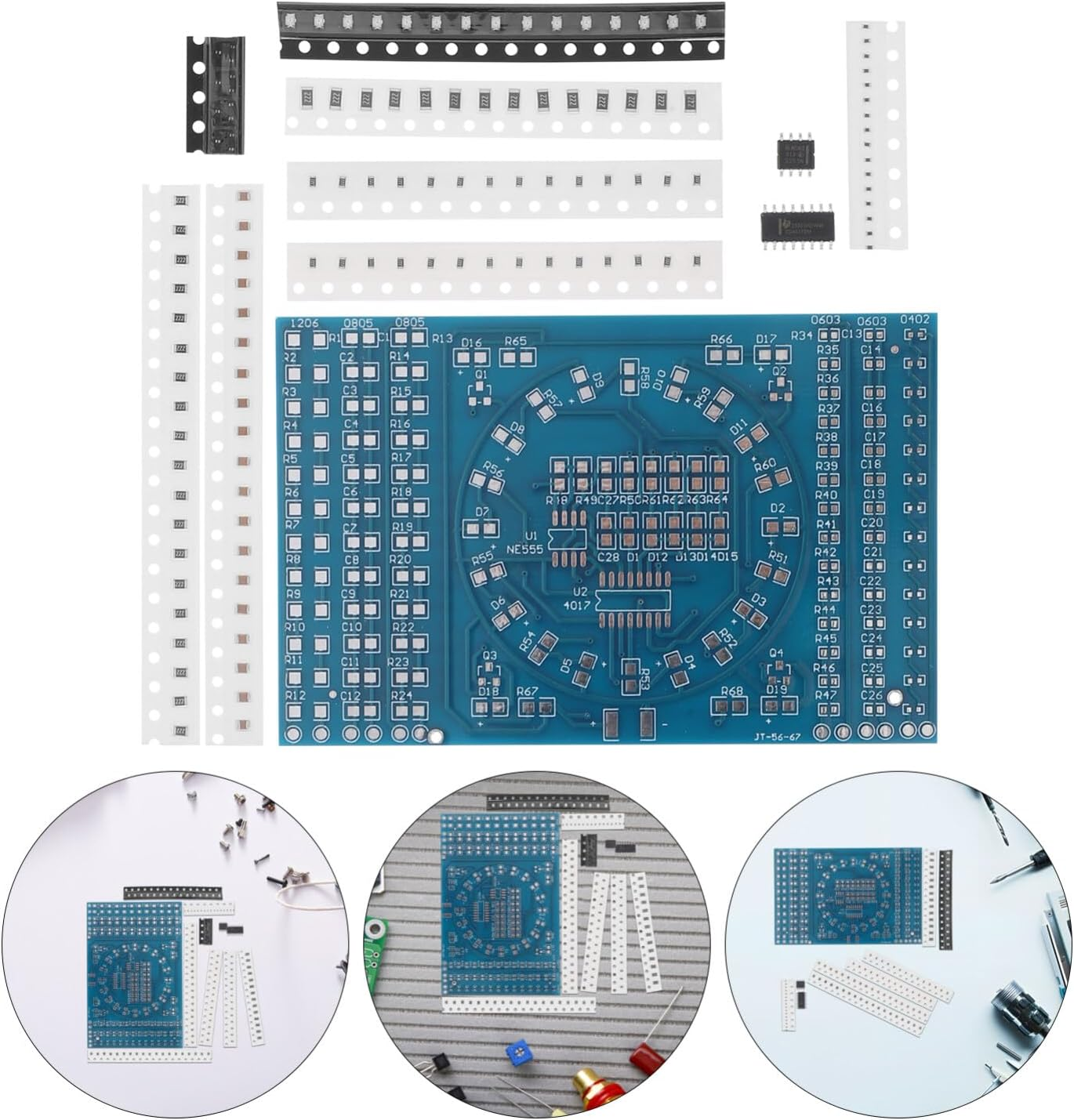 JECOMPRIS 1Set Soldering Kit with Pcb Board for Electronic Component Practice Engineers and Enthusiasts to Hone Welding Skills image number 2