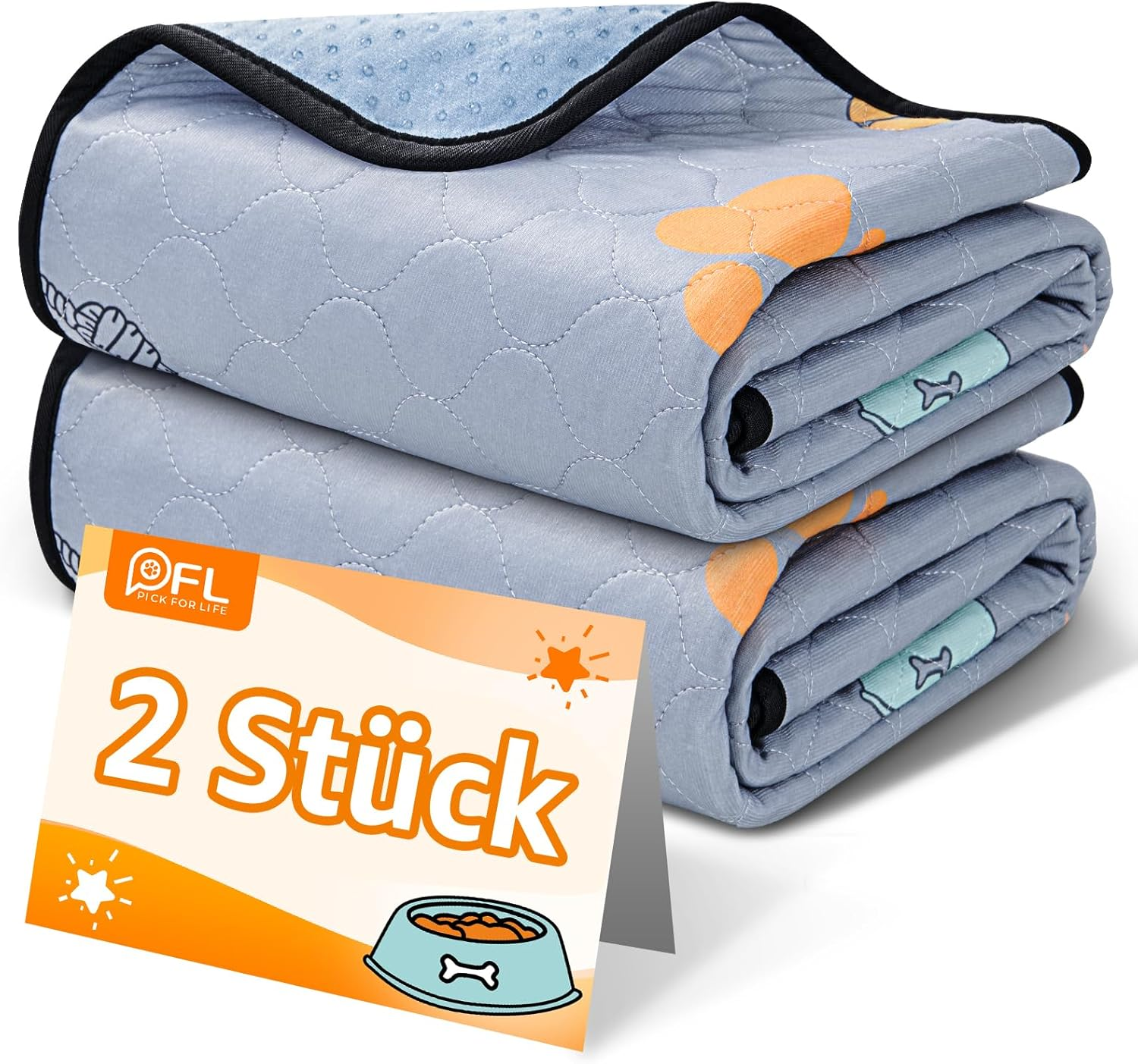 Reusable Puppy Pads, Pack of 2 Super Absorbent PIPI Mats for Dogs, Non-Slip Dog Training Pads for Sofas, Dog Playpens or Car Seats image number 6