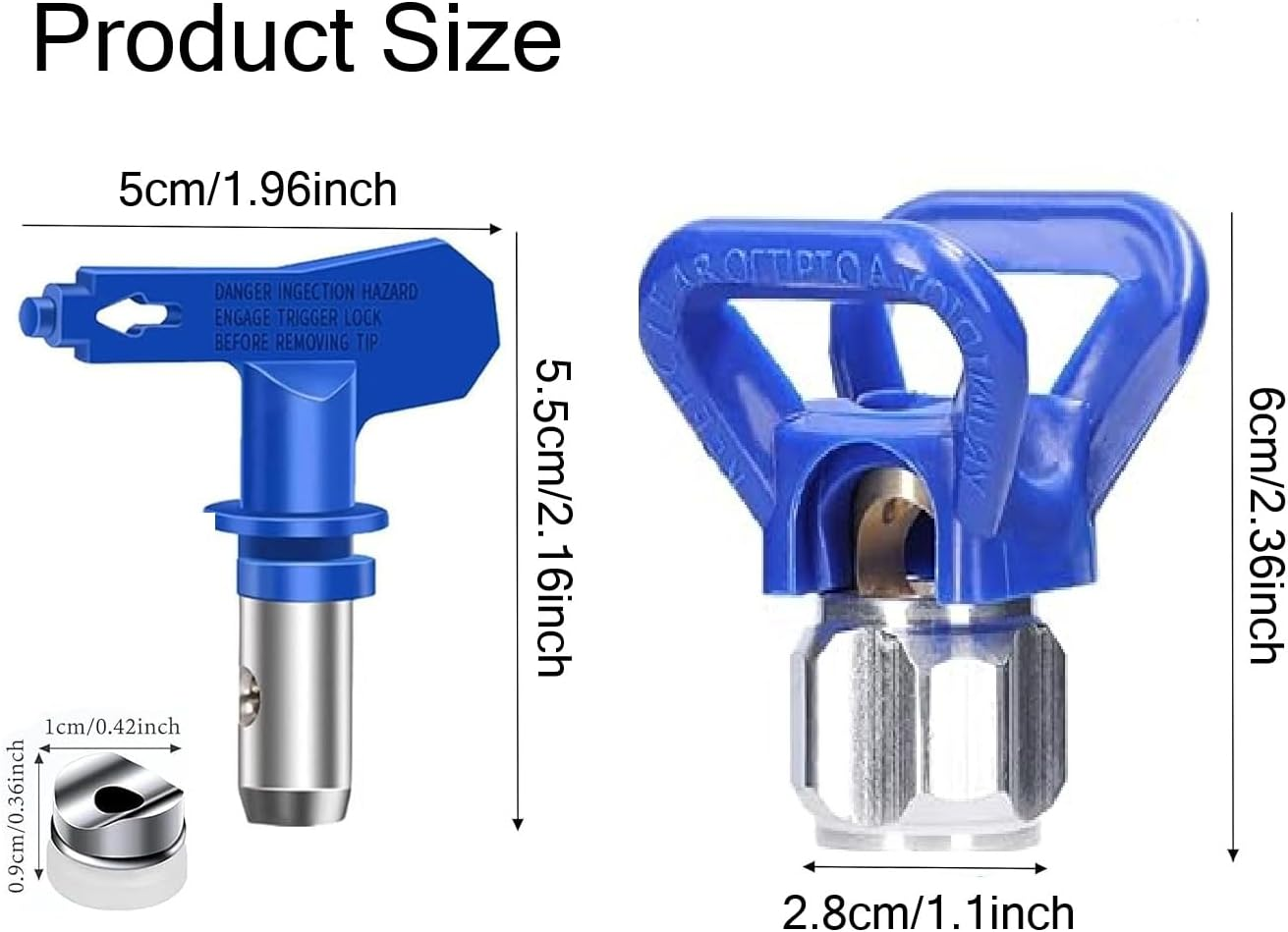 Leanockesa 6-Piece Reversible Paint Spray Tip and 2 Nozzle Seats Set &ndash; Durable Airless Sprayer Accessories for Home, Building, Garden, Deck, and Fence Painting image number 5