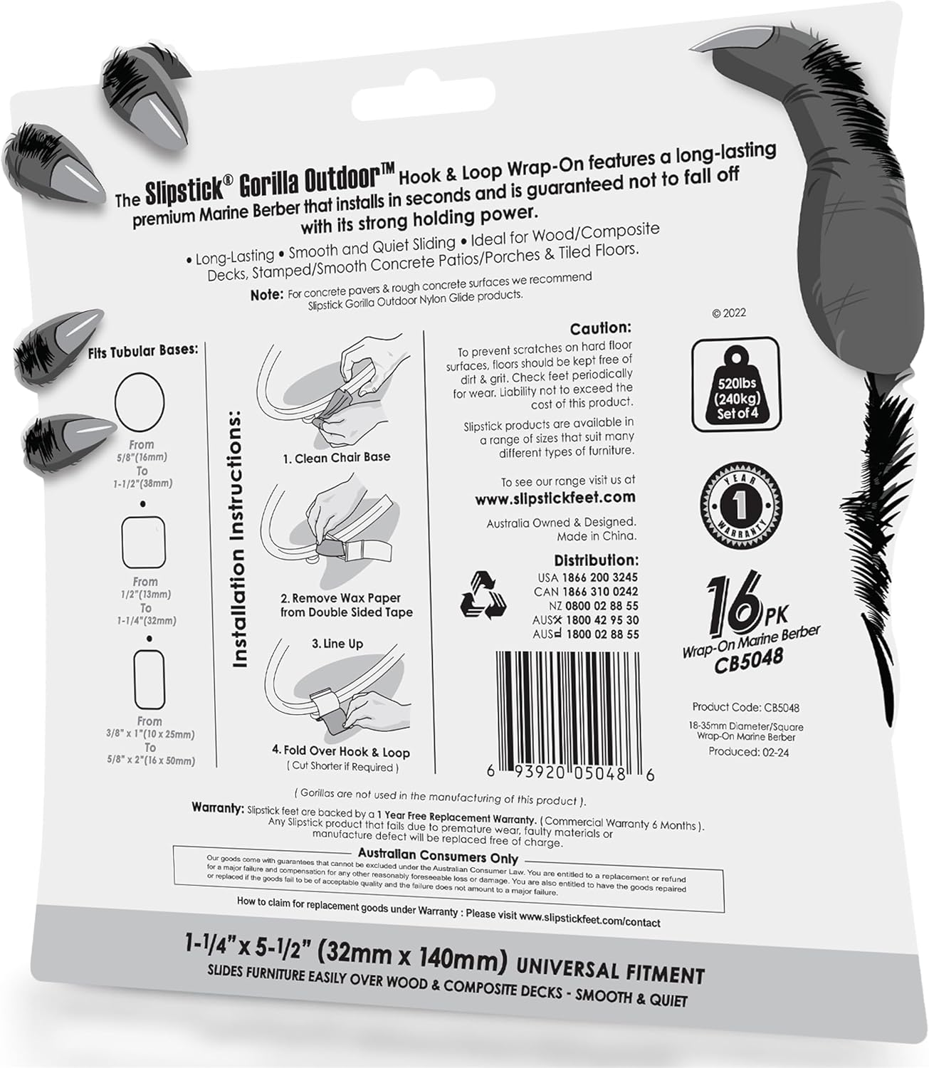 Gorillaoutdoor Sled Base Chair Floor Protectors/Wrap around Berber for Furniture with Tubular Legs and Bases (16 Pack) Wrap on Furniture Pads for Outdoor or Indoor Use Don'T Scratch Your Deck image number 5