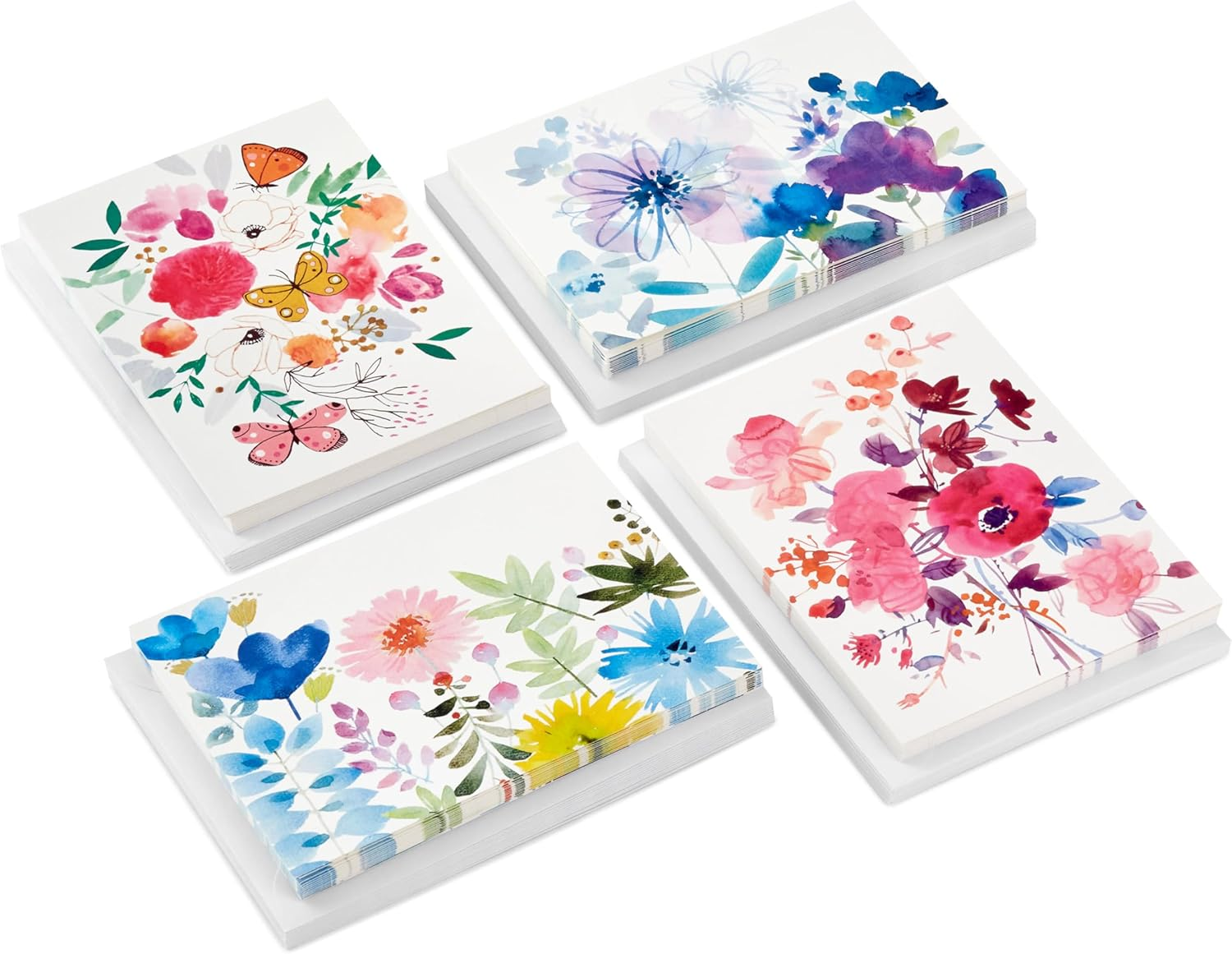 Hallmark Blank Cards Assortment, Painted Flowers (48 Cards with Envelopes) image number 5