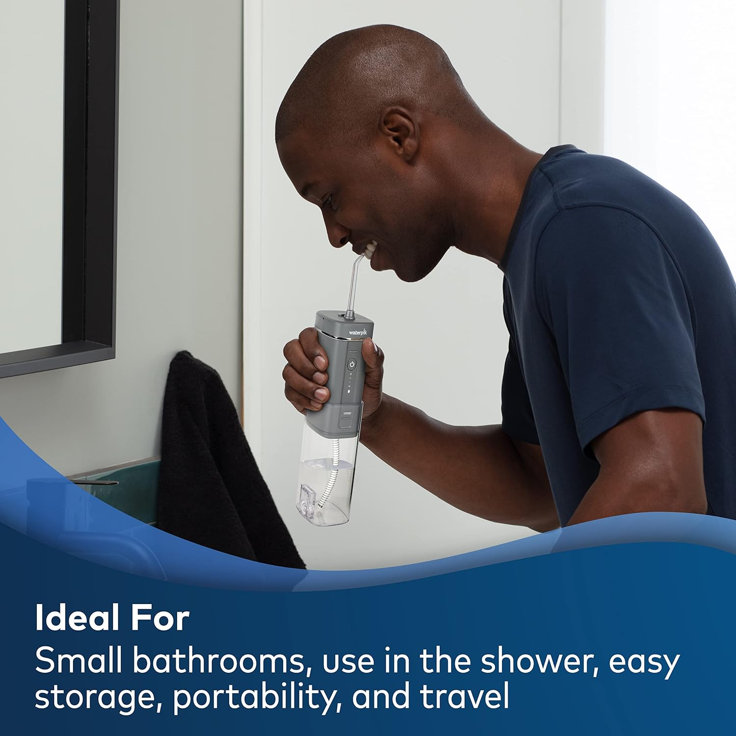 Waterpik Cordless Slide Professional Water Flosser, Portable Collapsible for Travel and Storage, with Travel Bag and 4 Tips, ADA Accepted, Rechargeable and Waterproof, Modern Gray WF-17CD017-1 image number 5