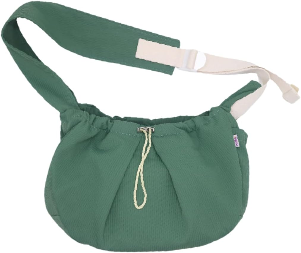 Ferret Sling Carrier - Pet Carrying Bag with Adjustable Strap Hands Free Shoulder Bag Crossbody Travel Slings Soft Small Animal Bonding Pouch Front Backpack for Ferret Rabbit Puppy Kitten (Green) image number 6