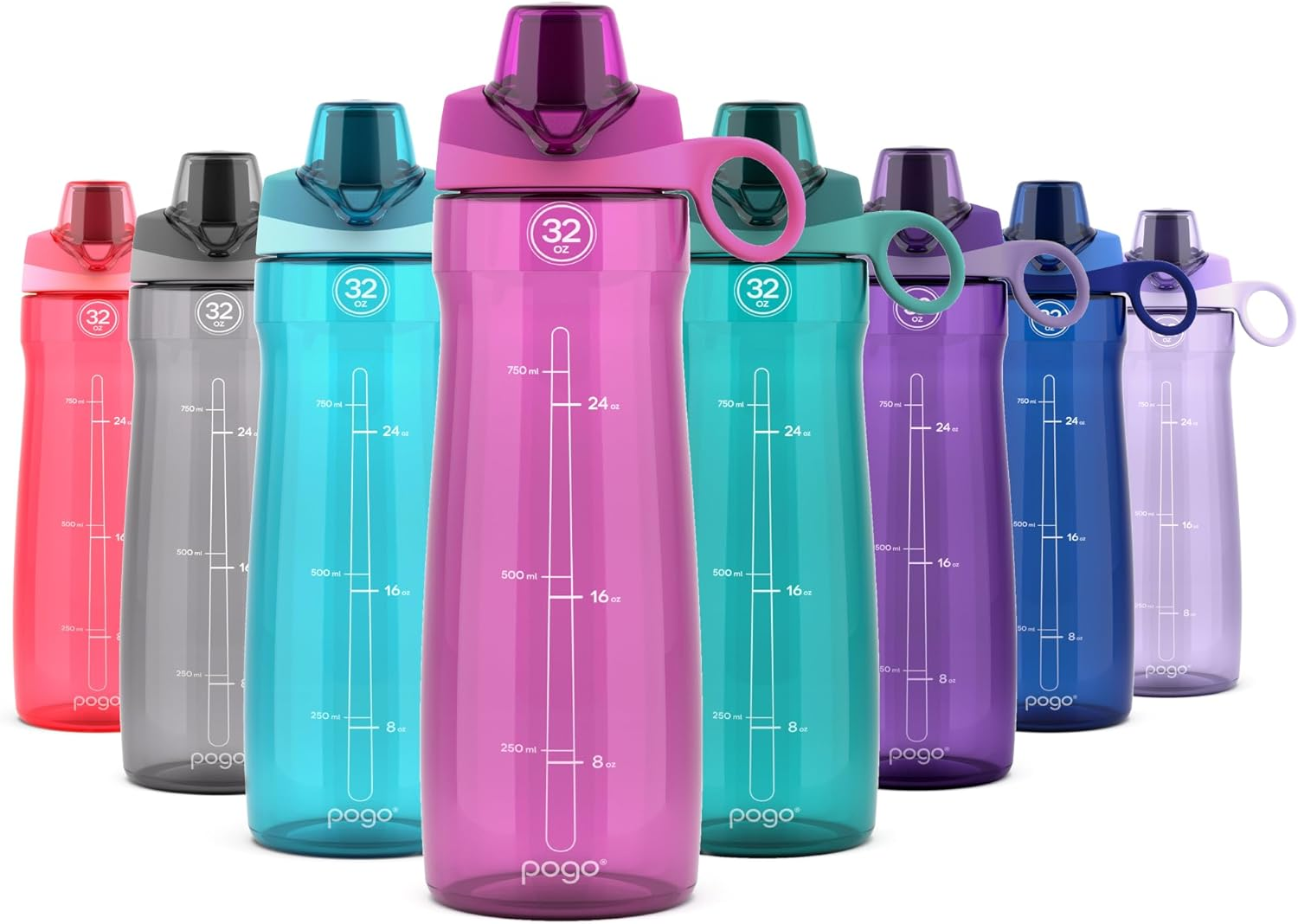 Pogo Bpa-Free Plastic Water Bottle with Chug Lid, 32 Oz.