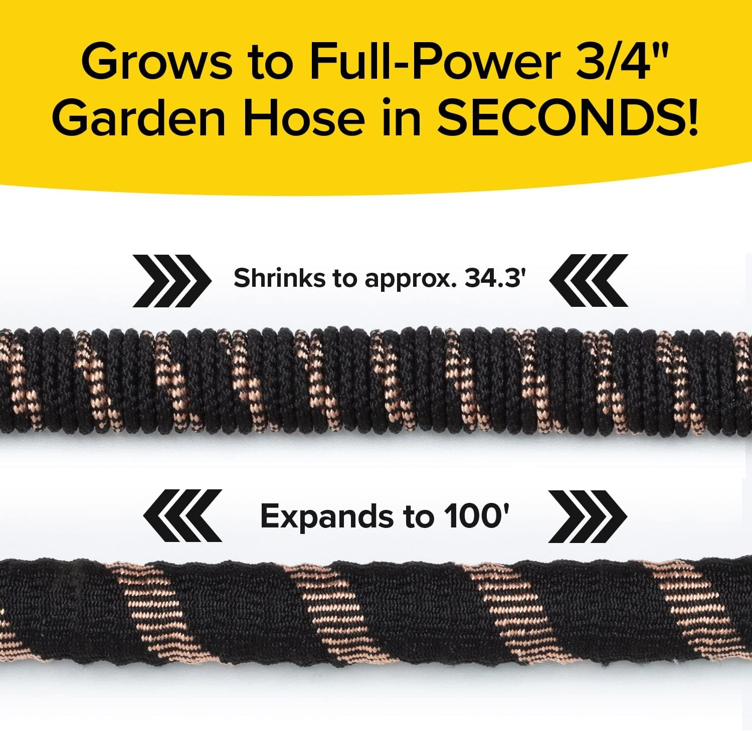 Pocket Hose Copper Bullet AS-SEEN-ON-TV Expands to 100 Ft Removable Turbo Shot Multi-Pattern Nozzle 3/4 in Solid Copper Anodized Aluminum Fittings Lead-Free Lightweight No-Kink Garden Hose image number 1