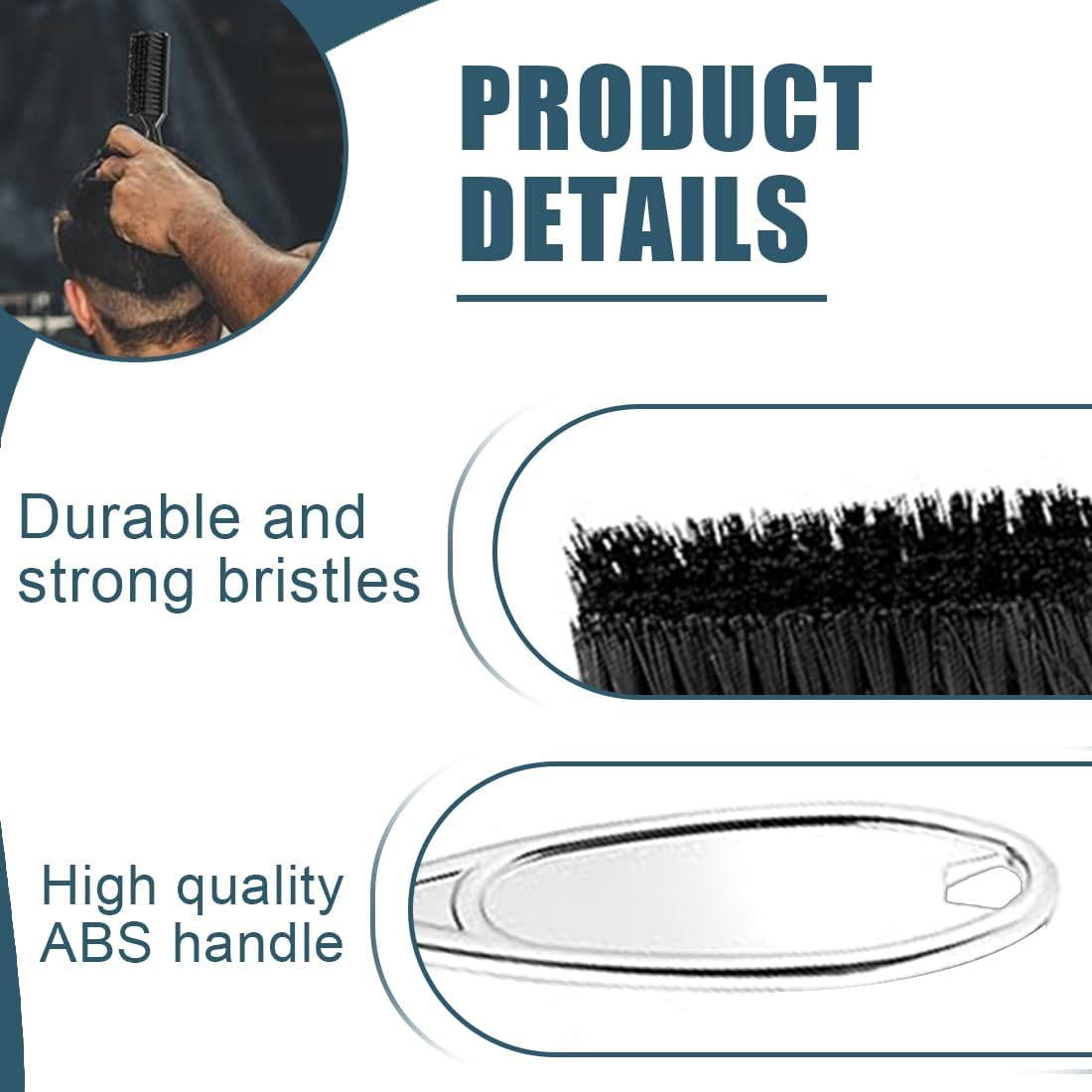 Pack of 2 Cleaning Brush, Blade Cleaning Brush, Nylon Brush, Nail Brush, Trimmer, Hairdressing Cleaning Brush, Hair Clippers Tool (Black and Silver) image number 2