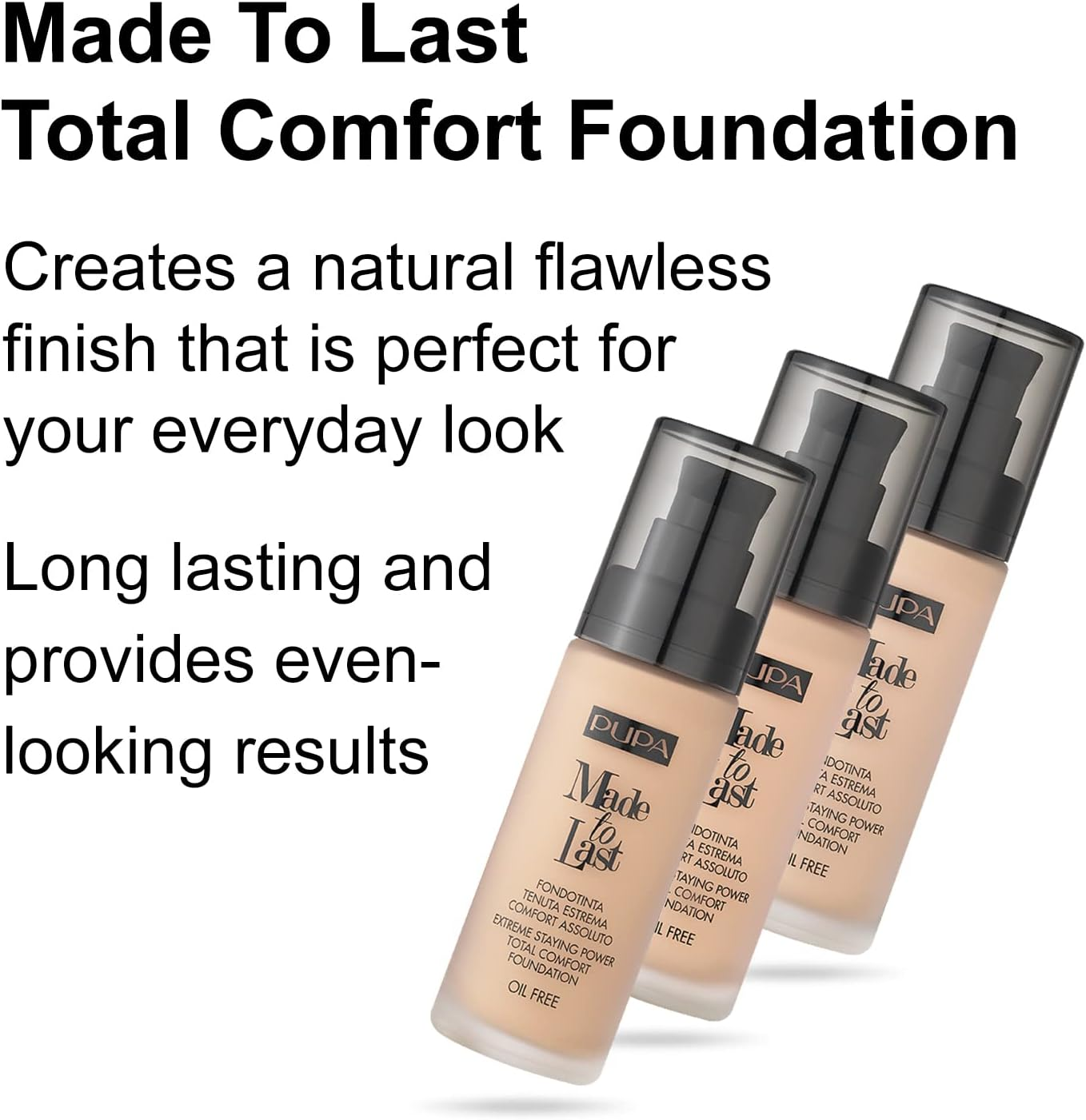 Pupa Milano Made to Last Extreme Staying Power Foundation SPF 10-040 Medium Beige for Women 1.01 Oz Foundation - Sand Beige image number 5