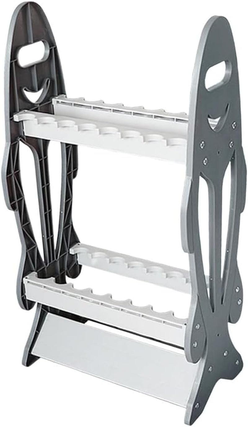 AIMALL Fishing Rod Rack Holder Stand &ndash; 16 Slots Vertical Storage for Sea Rods, Scoop Nets &ndash; ABS Foam Material, Freestanding Floor Display, 31.5X17.1X9.4In, Black image number 4