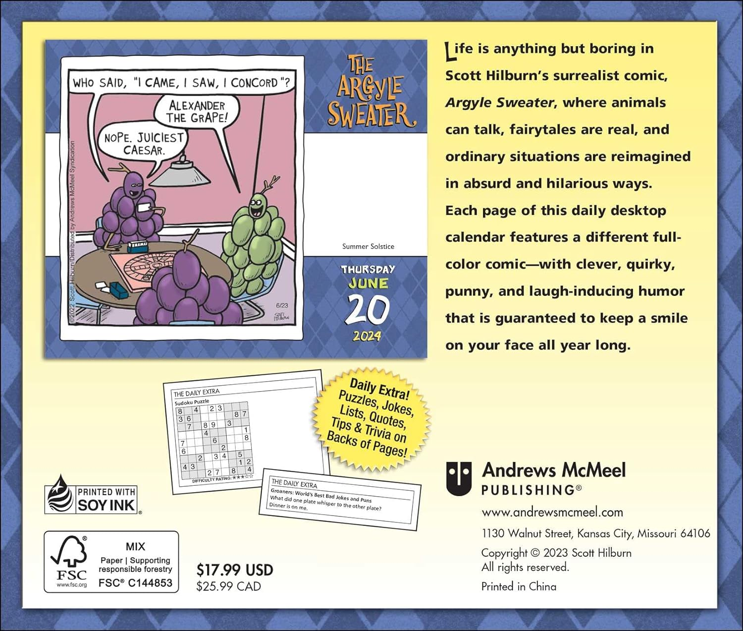 The Argyle Sweater 2024 Day-To-Day Calendar image number 2