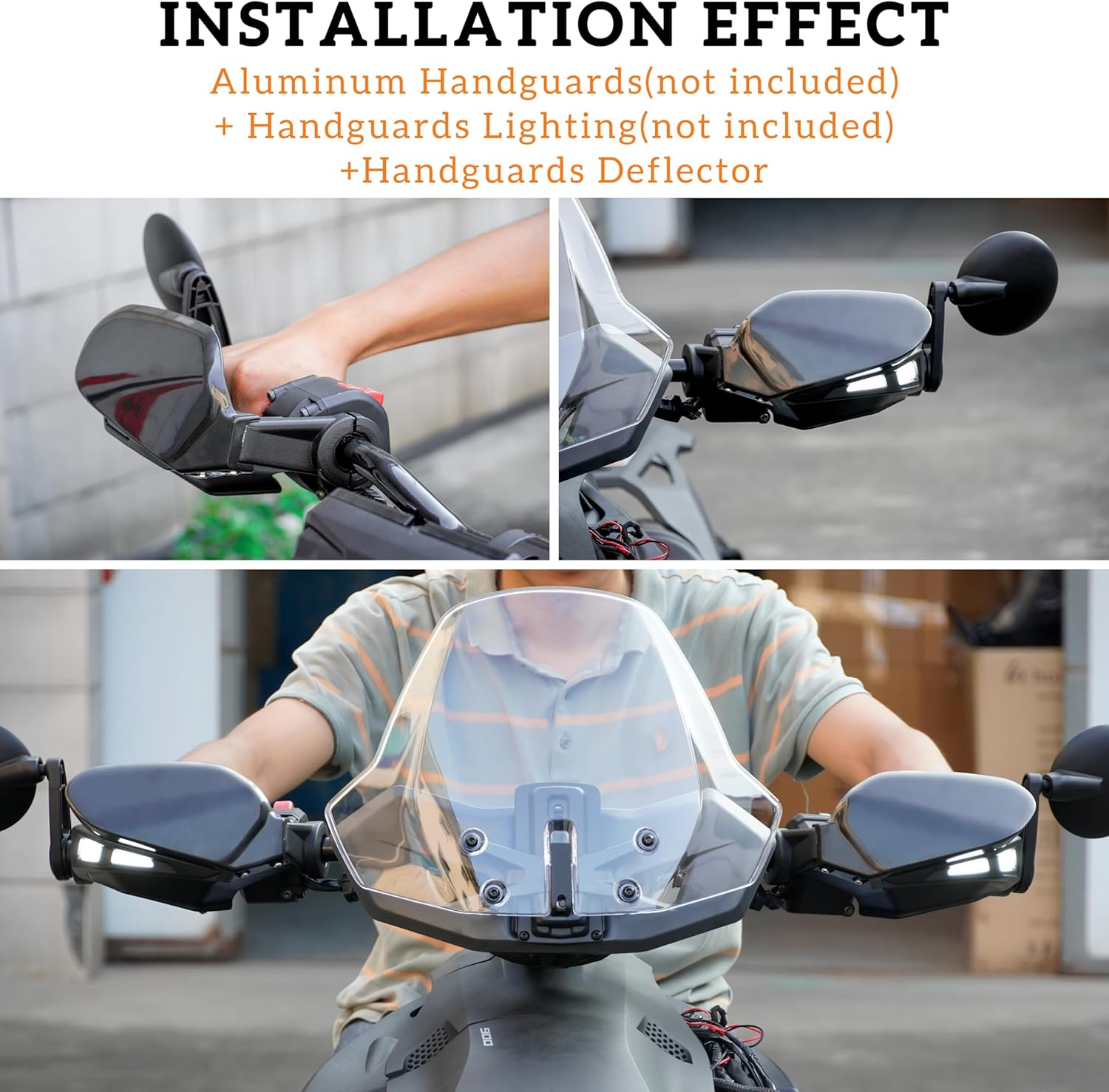 SAUTVS Black Handguards Protector Wind Deflector for Can Am Ryker, Plastic Hand Guards Air Deflector Kit for Can-Am Ryker 600 900 Sport Rally Edition All Models Accessories (2PCS, Replace #219400894) image number 3