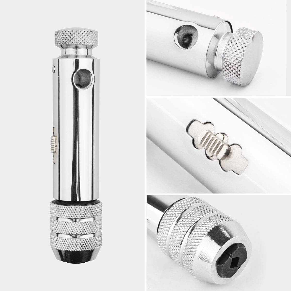 Gunpla Adjustable T-Handle Ratchet Tap Holder M5&ndash;M12 Threading Wrench Hand Machine Ratcheting Screw T-Shaped Tapping Thread Metric Plug Tapper Tool image number 6