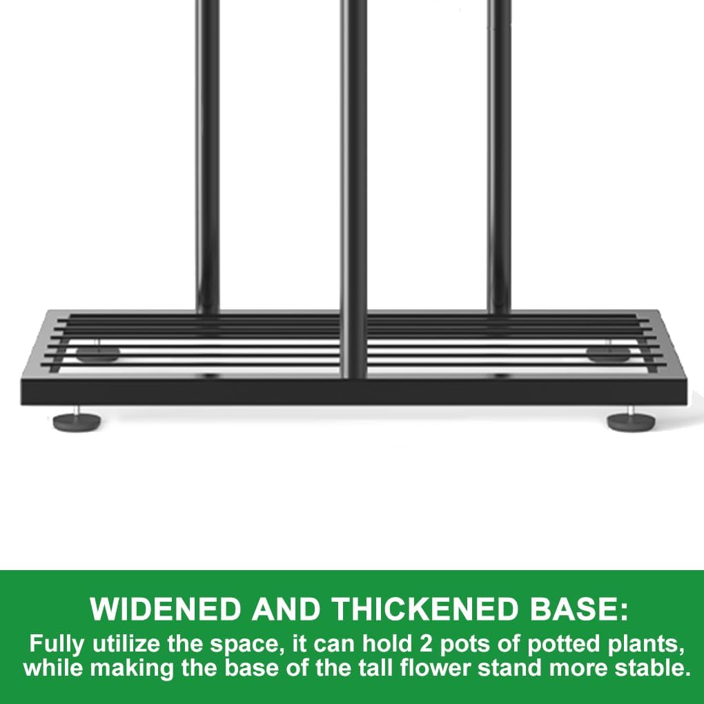 Delsol Metal Plant Stand,Multiple Stand Holder Shelf Rack, Indoor&Outdoor Planter Display Shelves for Patio Garden, Living Room, Corner Balcony and Bedroom (Dark Grey, 4 Tier-5 Potted) image number 5