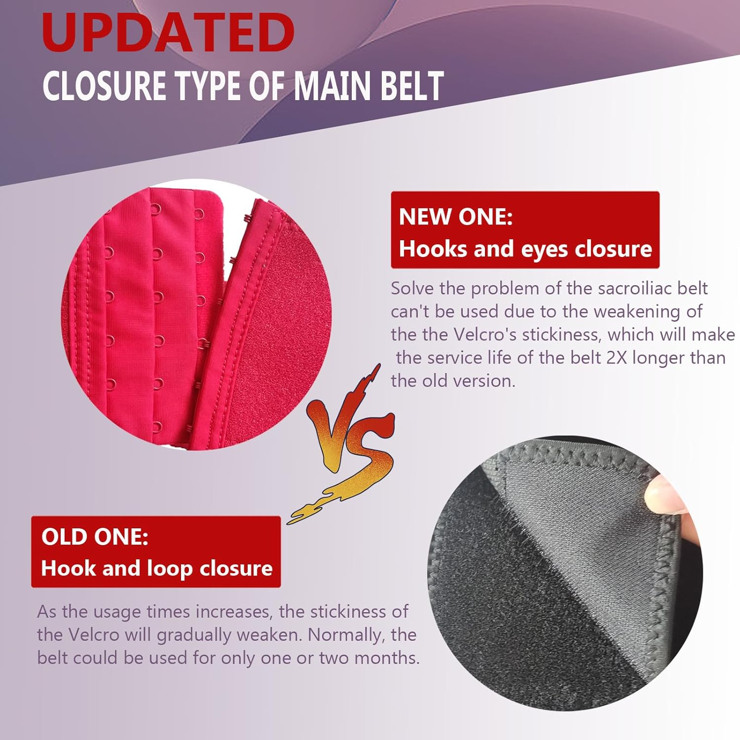 Paskyee Sacroiliac SI Joint Hip Belt with Extra 6-Row Hooks&Eyes, Lower Back Support Brace for Men and Women - Pelvic Support Belt,Sciatica Pelvis Lumbar Hip Pain Relief Regular image number 3